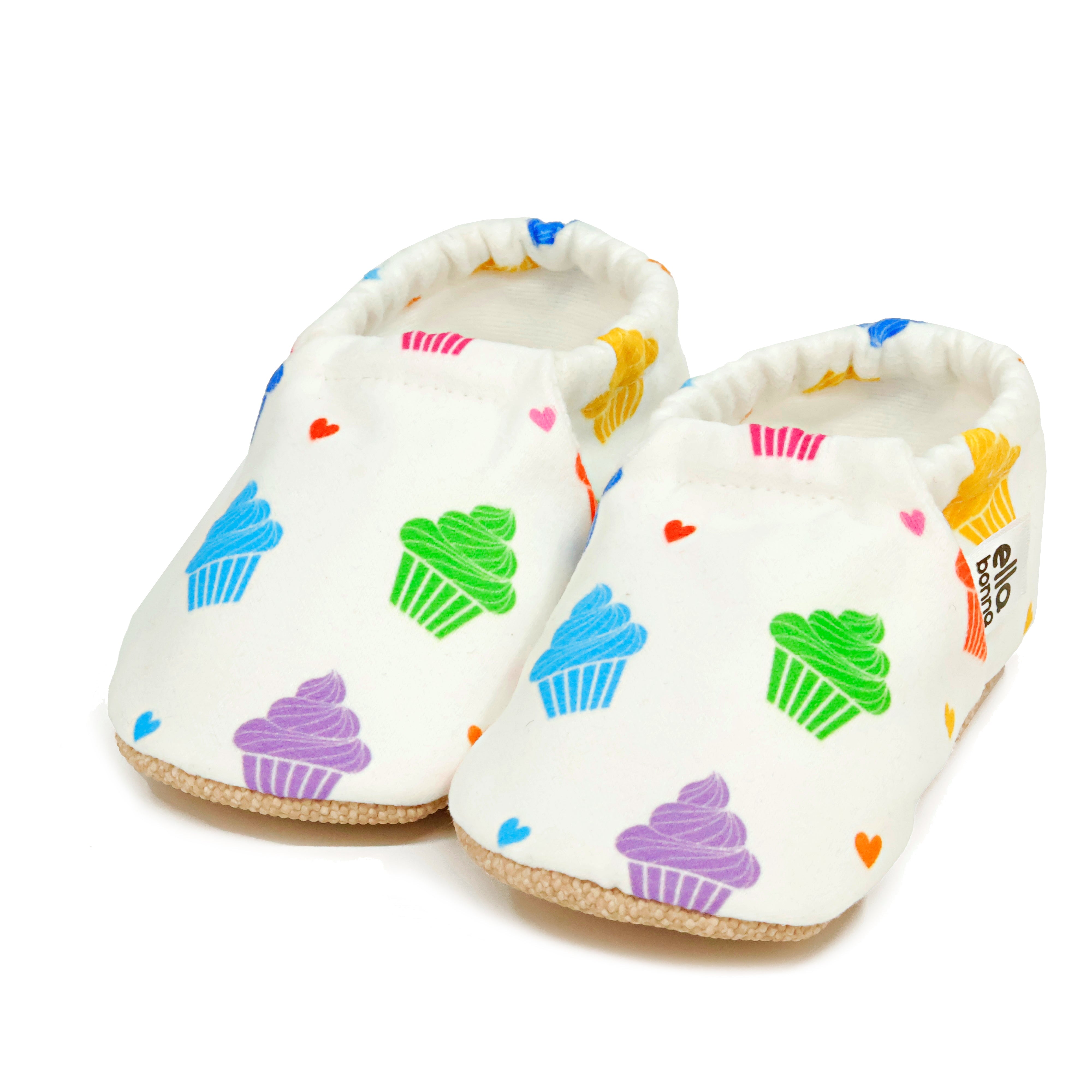 Ella Bonna Non-slip Sole Cupcake Patterned Baby Booties, Home Boot Slippers Nursery Shoes