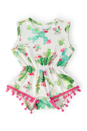 Cute Cactus Pom Pom Romper