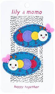 Cute Caterpillar Kids Hair Clips- Multi