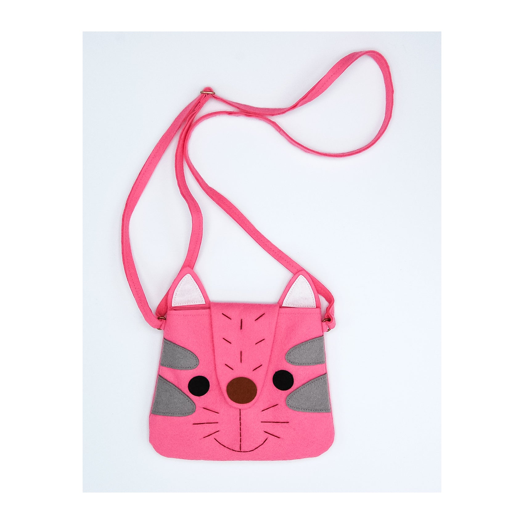 Cute Kitty Bag - Pink & Gray