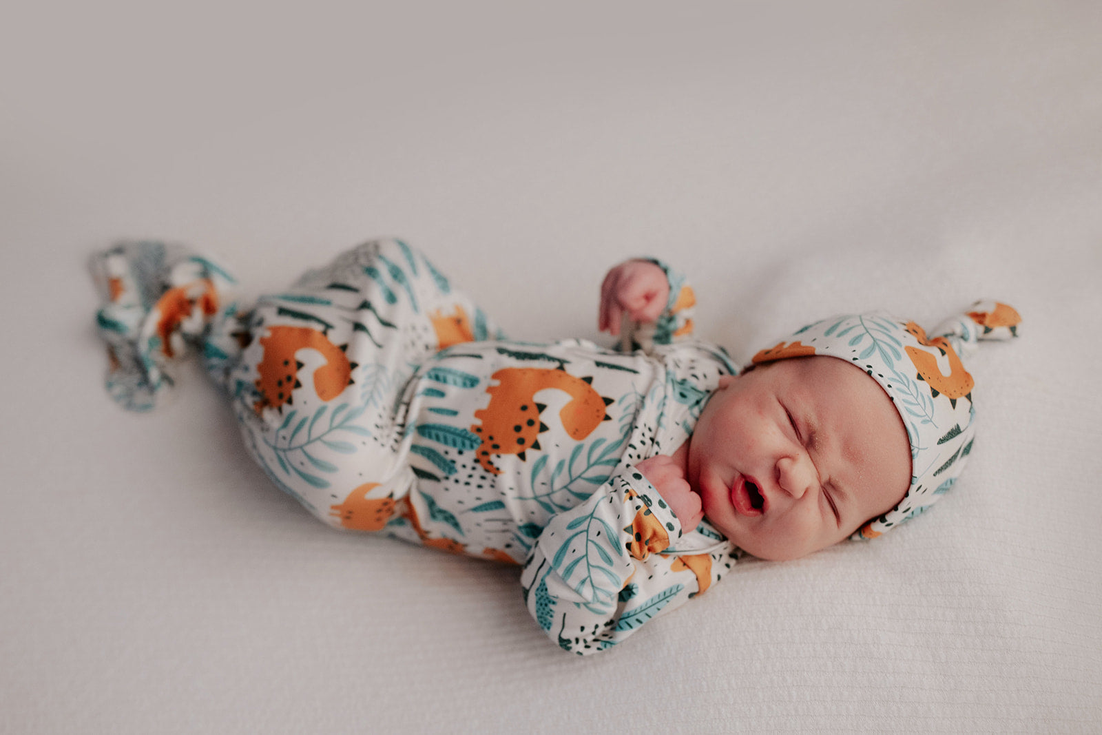 Dinosaur Themed Newborn Knotted Gown