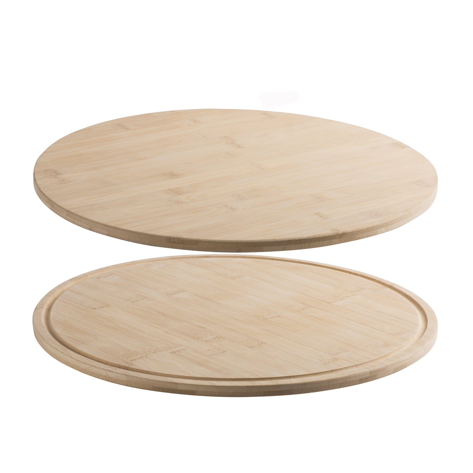 Bamboo Round Kitchen Cutting Board Cheese And Charcuterie Pack Of 2 16" X 0.5"