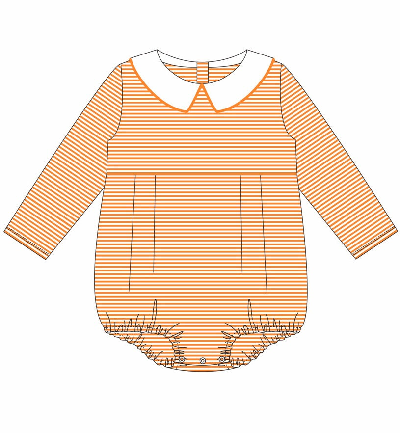 Knit Stripe Long Sleeve Peter Pan Collar Bubble - Boy
