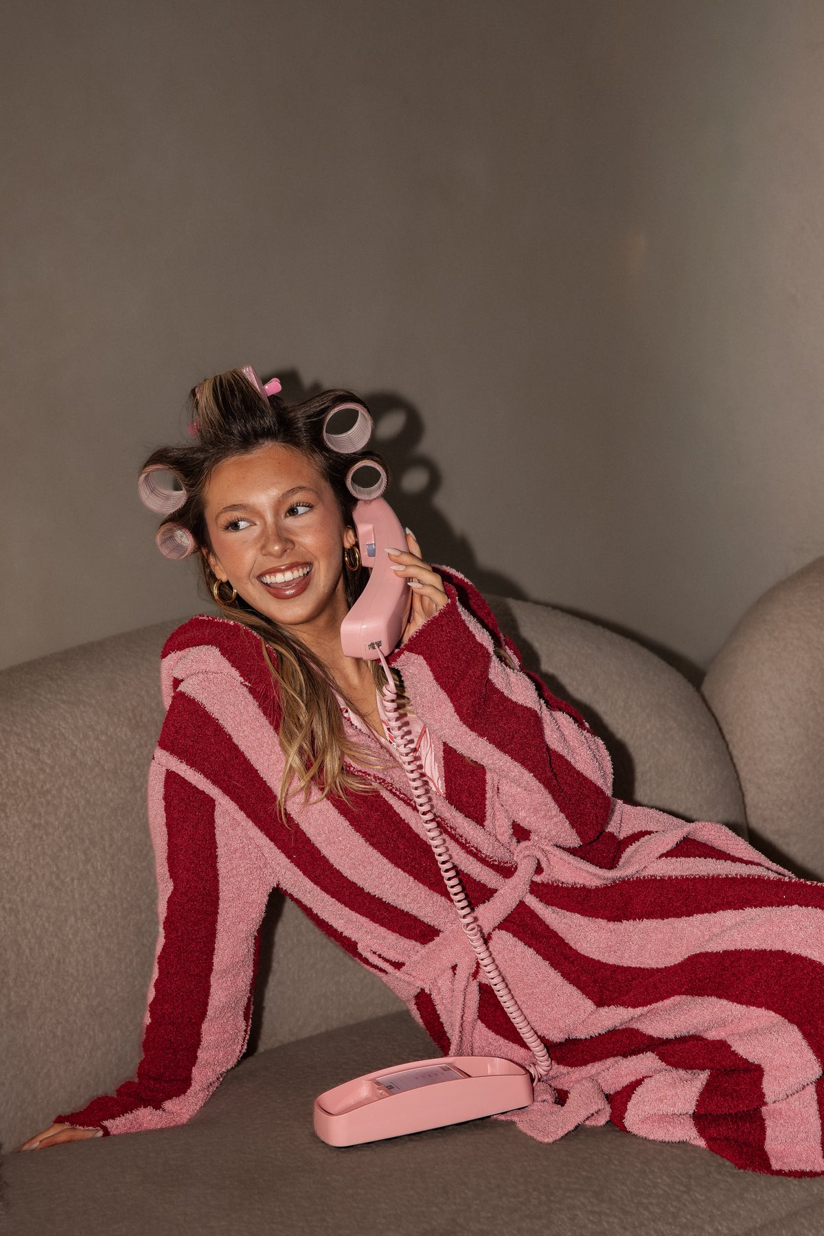 *pre-order* Adult Robe | Sugar Plum Stripe