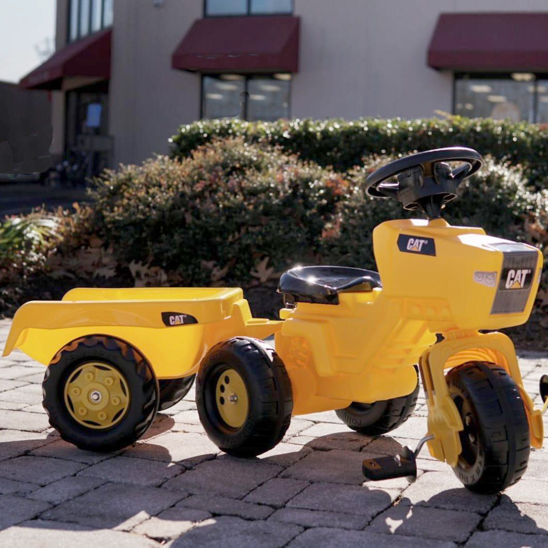 Cat 3-wheeled Pedal Tractor With Trailer