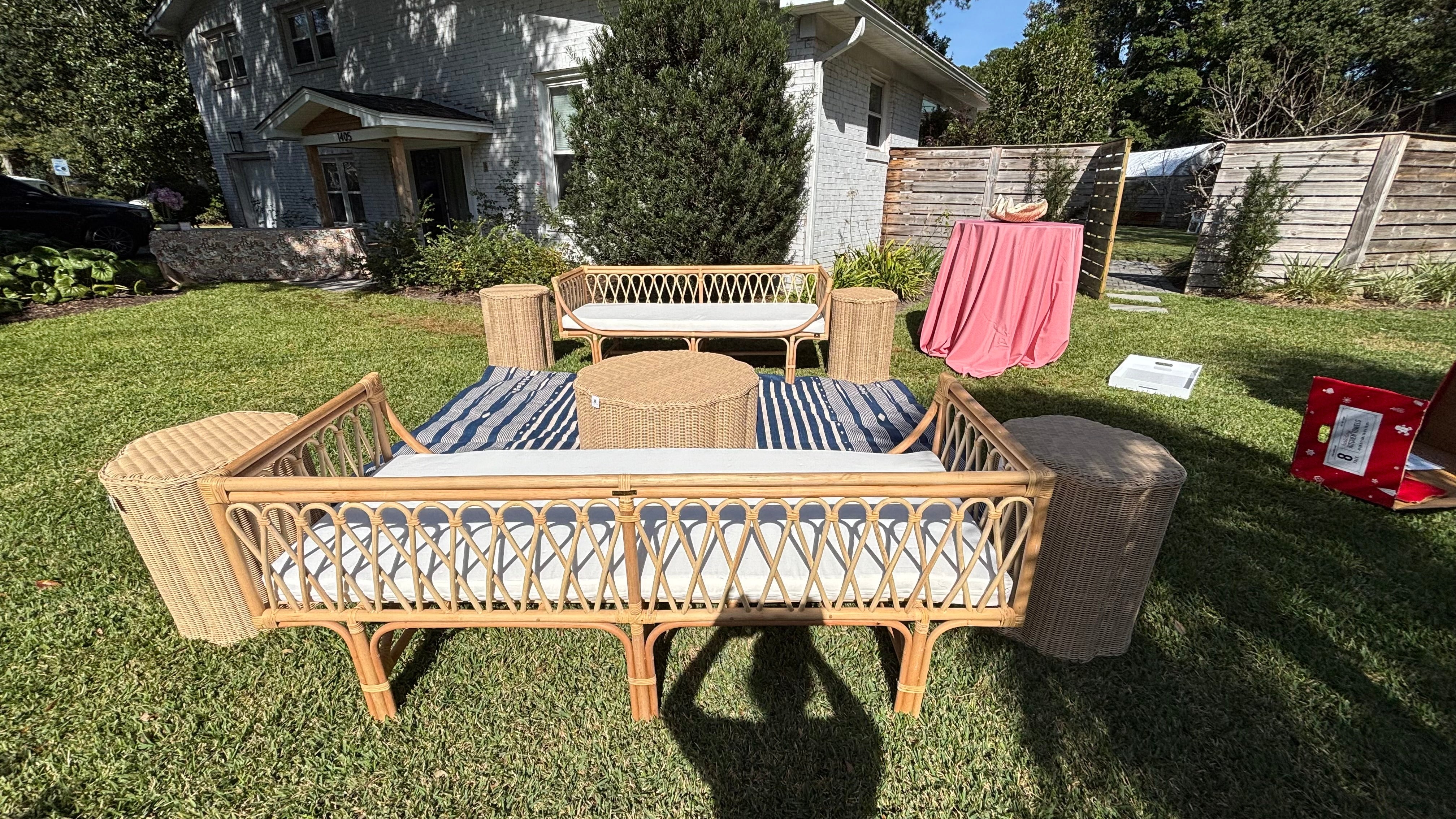 Kiira Outdoor Scalloped Side Table - Light Dune