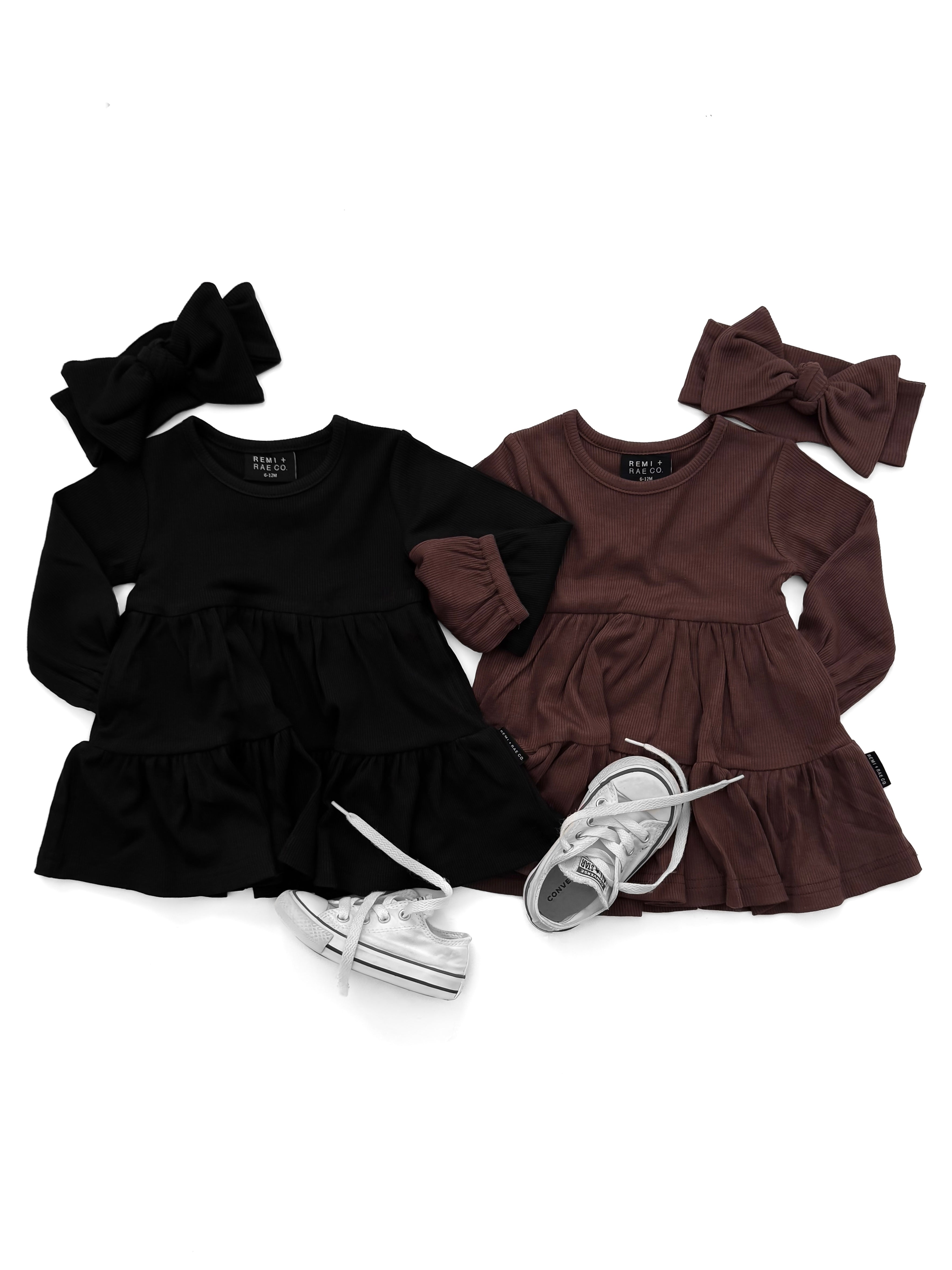 Bamboo Ribbed Dress - Black