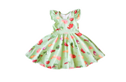 Ruffle Twirly Dress In Greens Market