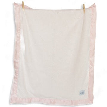 Luxury Duo Satin Border Blanket - Pink/ivory