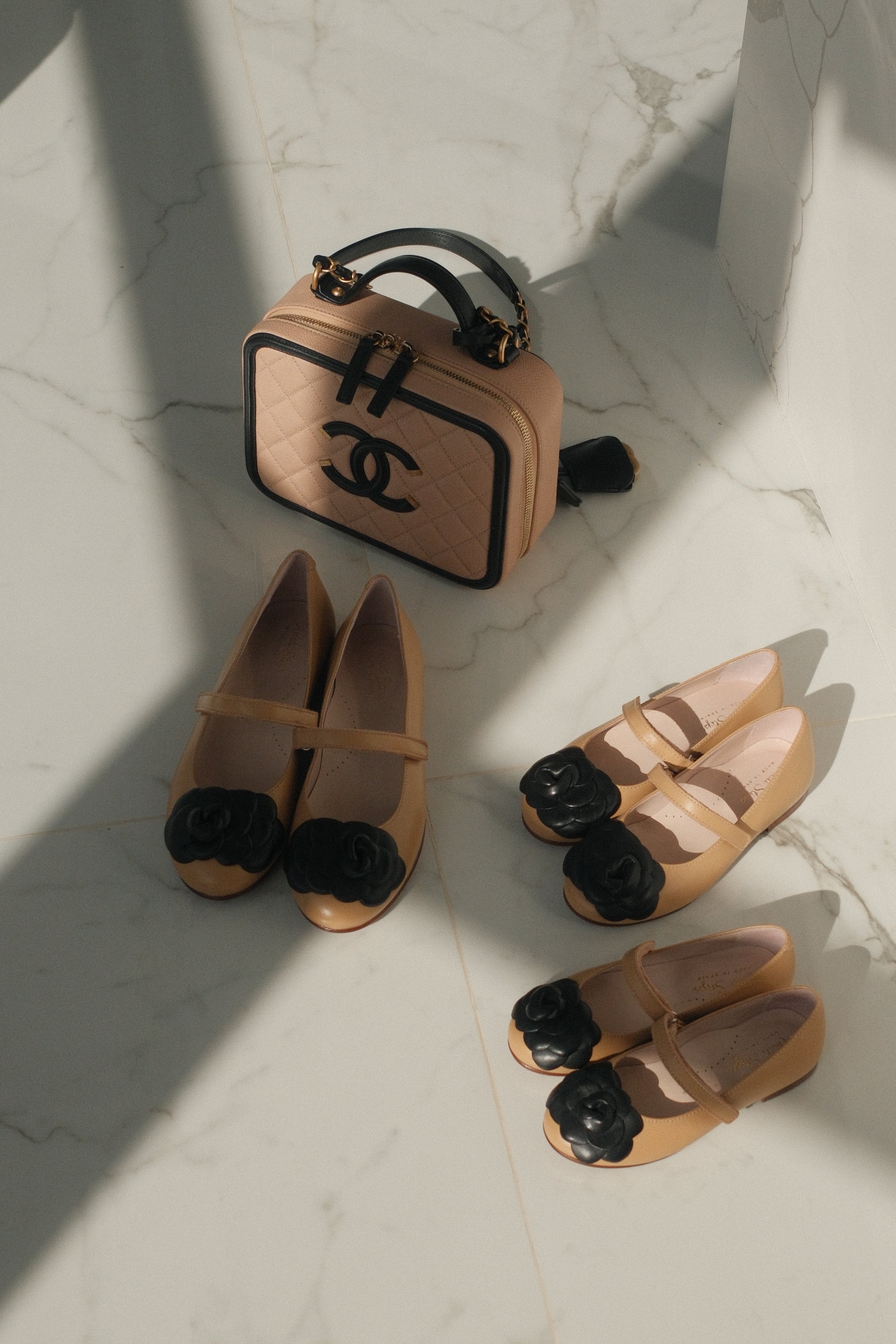 Camille- Women's Tan/black Leather Mary Jane Shoes