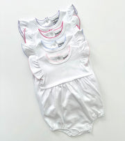 Knit Flutter Sleeve Bubble With Picot Trim