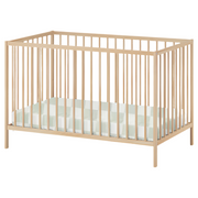 Leaf Green & White Checkered Crib Sheet