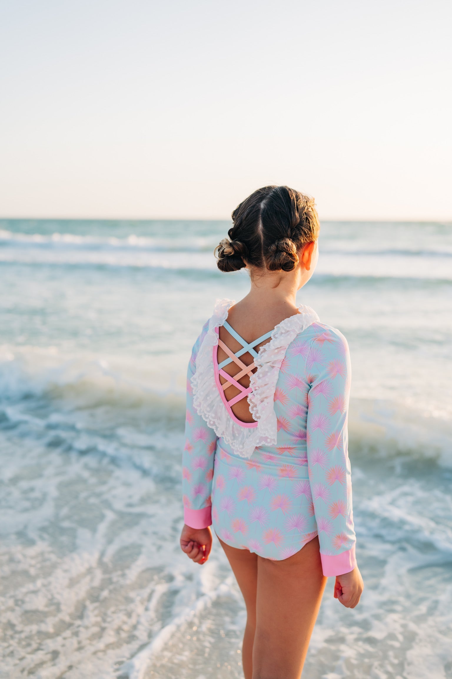 Palm Paradise One Piece Rashguard Suit