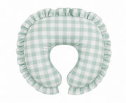 Light Green Checkered Ruffle Nursing Pillow Cover