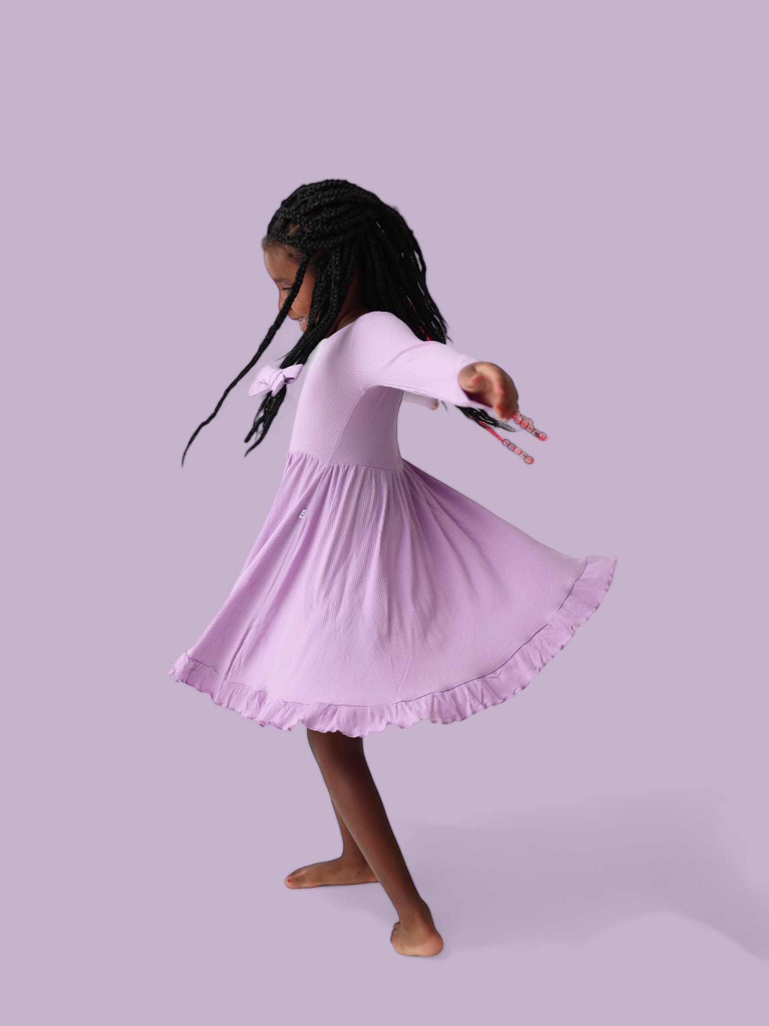Amethyst Rib Dream Ruffle Dress