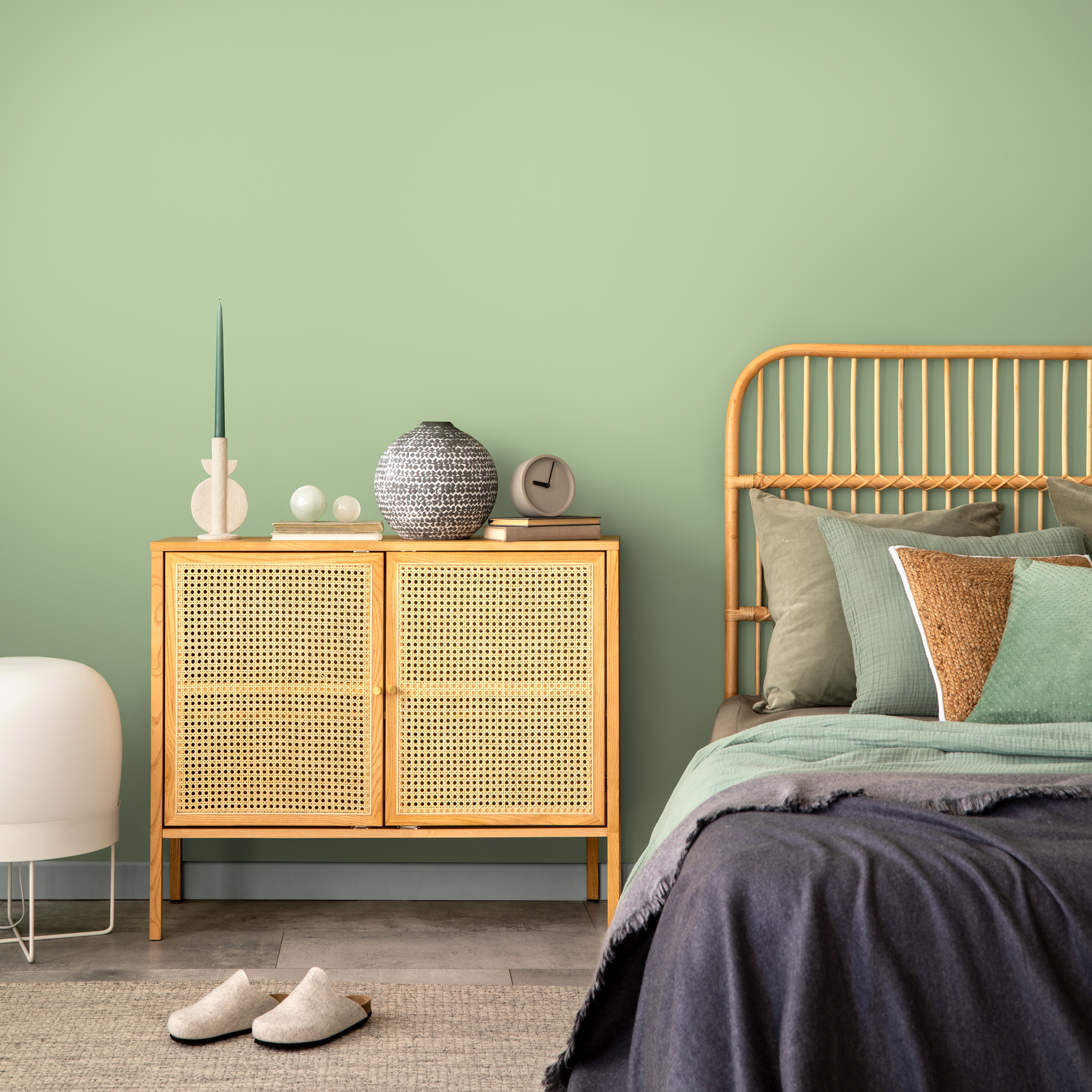 Solid Color Wallpaper In A Calming Mint Green - D429