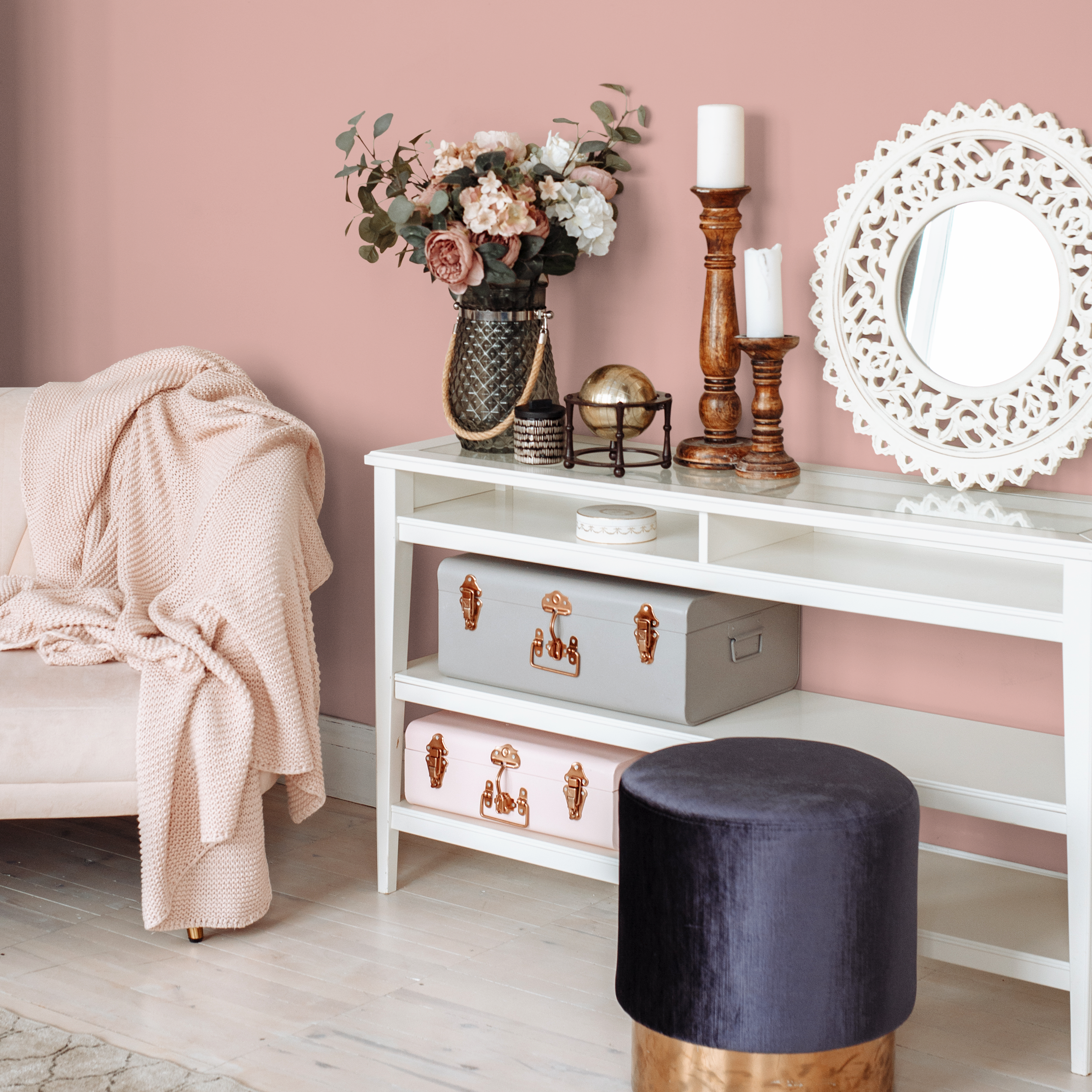 Minimalist Wallpaper With A Solid Color In Old Rose Pink - D435