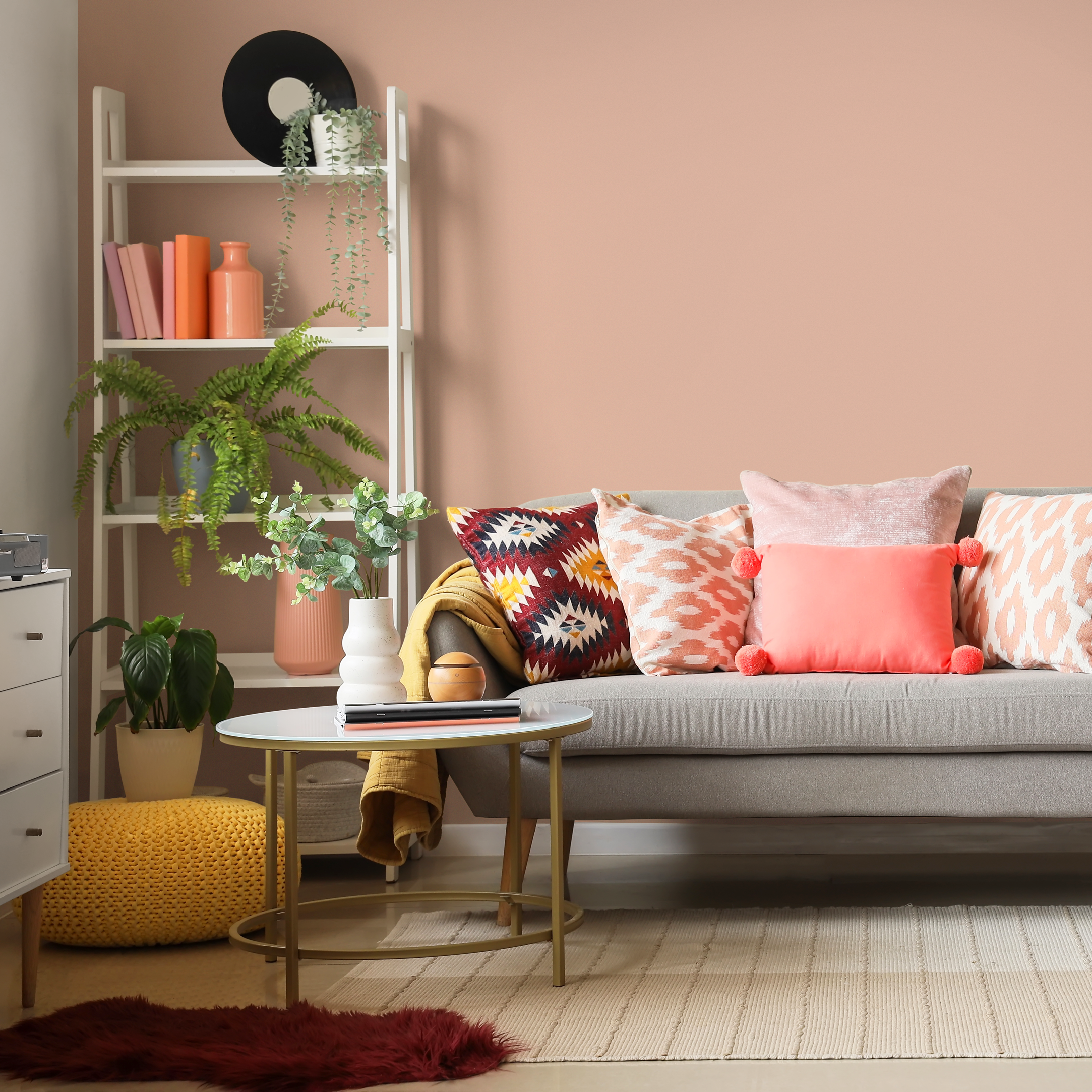 Solid Color Wallpaper In A Warm Cashmere Pink - D438