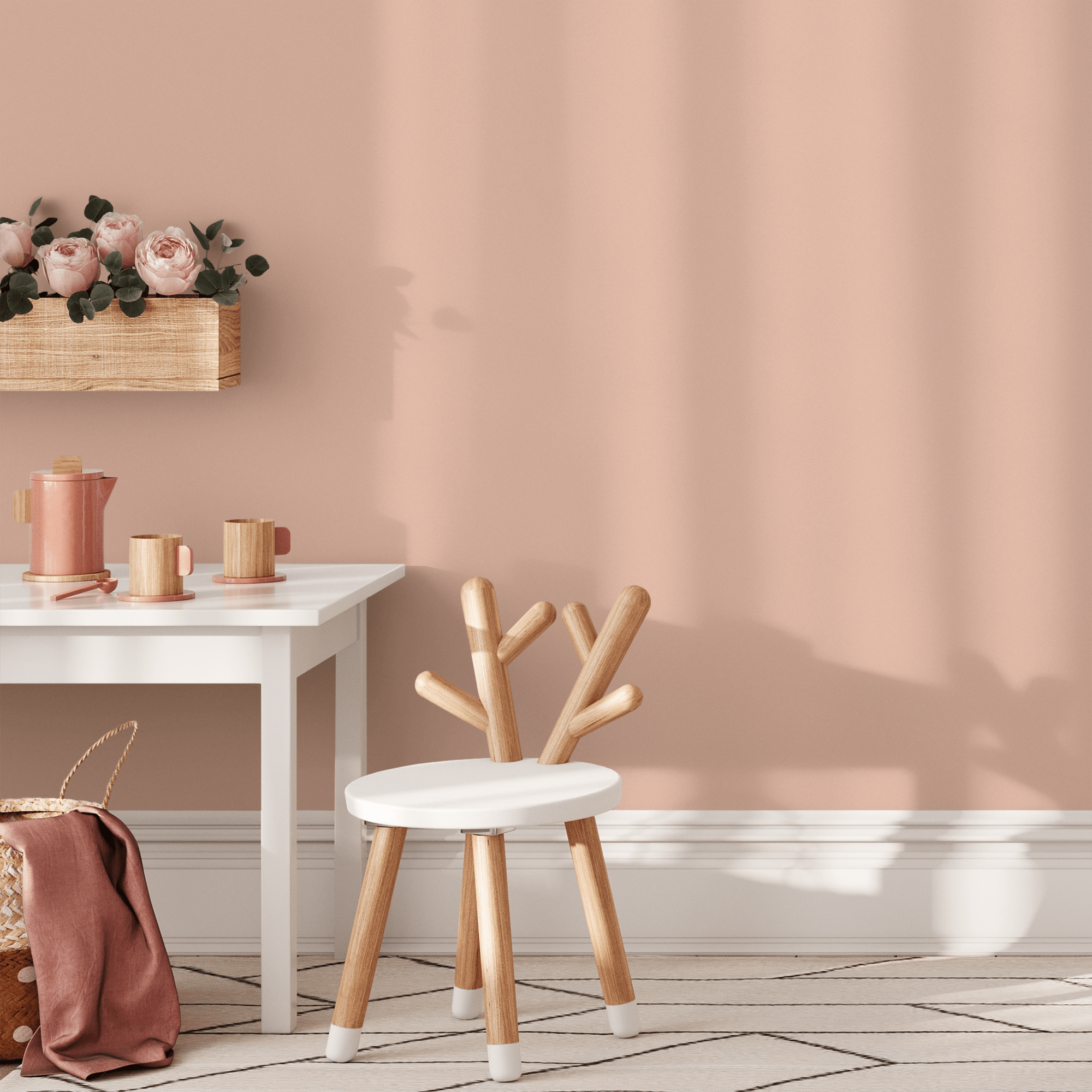 Solid Color Wallpaper In A Warm Cashmere Pink - D438