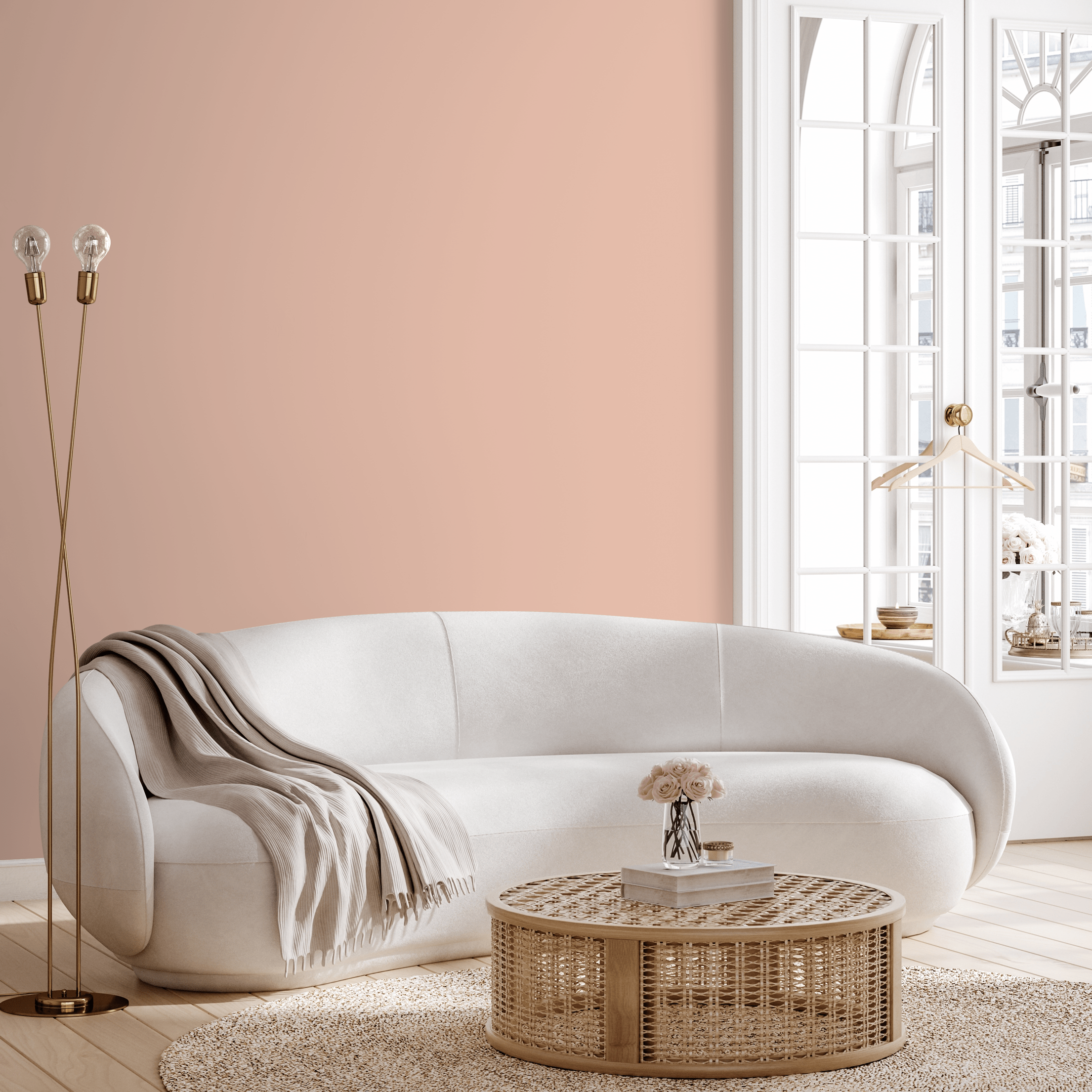 Solid Color Wallpaper In A Warm Cashmere Pink - D438