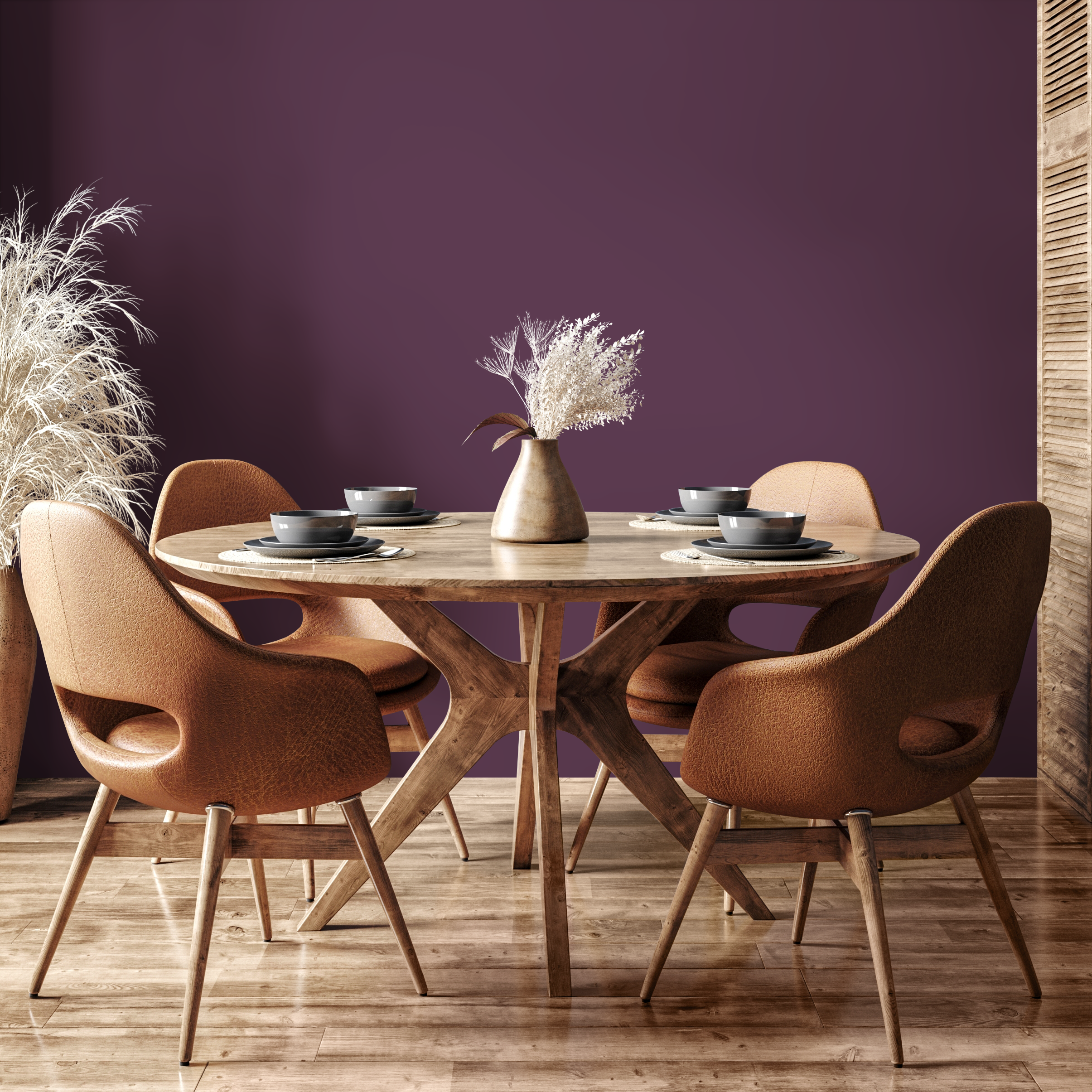 Solid Color Wallpaper In A Deep Grape Purple - D448