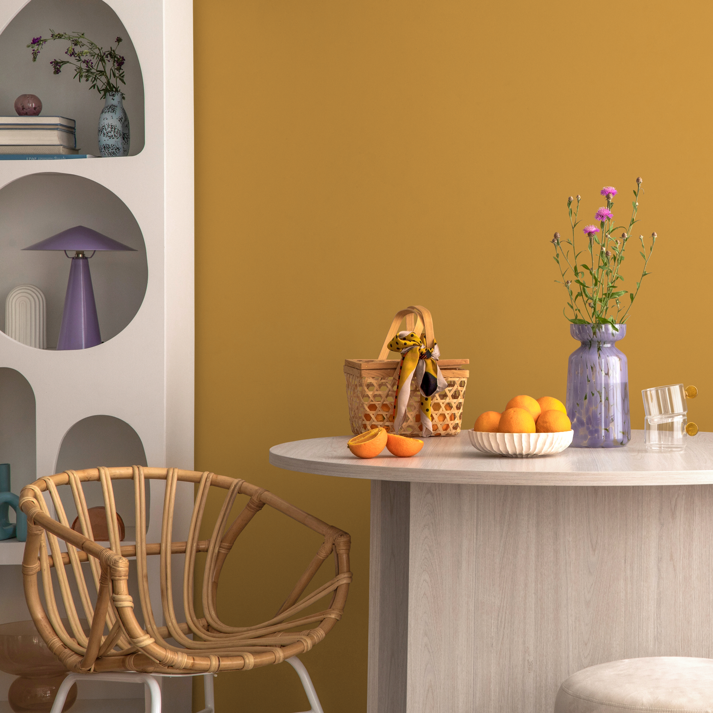 Solid Color Wallpaper In A Warm Indian Yellow - D459