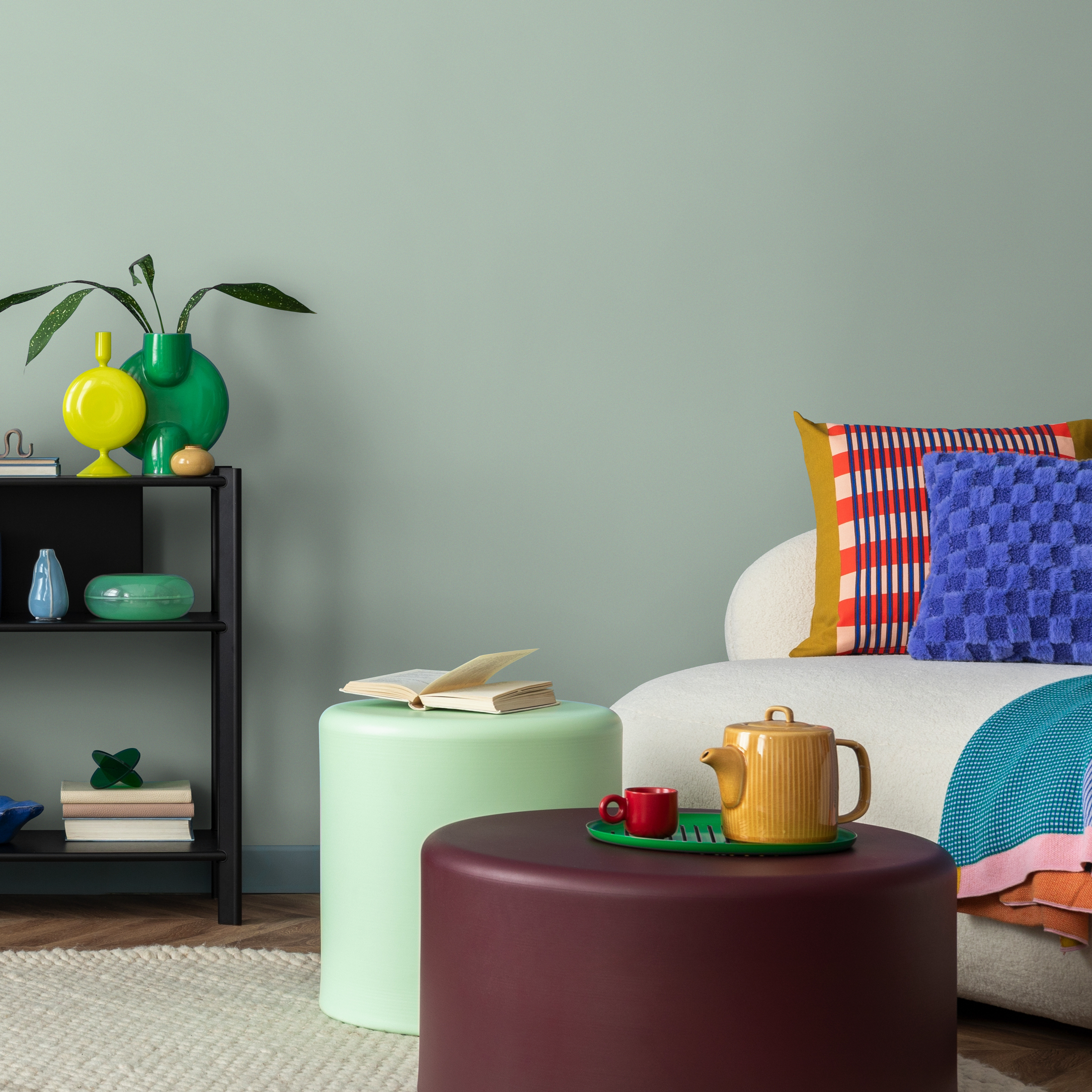 Solid Color Wallpaper With A Minimalist Aesthetic In Light Green - D467