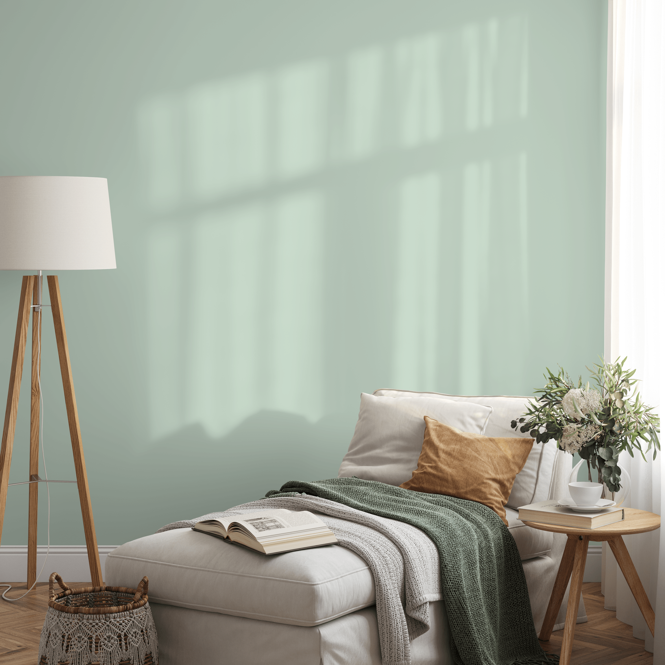 Solid Color Wallpaper With A Minimalist Aesthetic In Light Green - D467