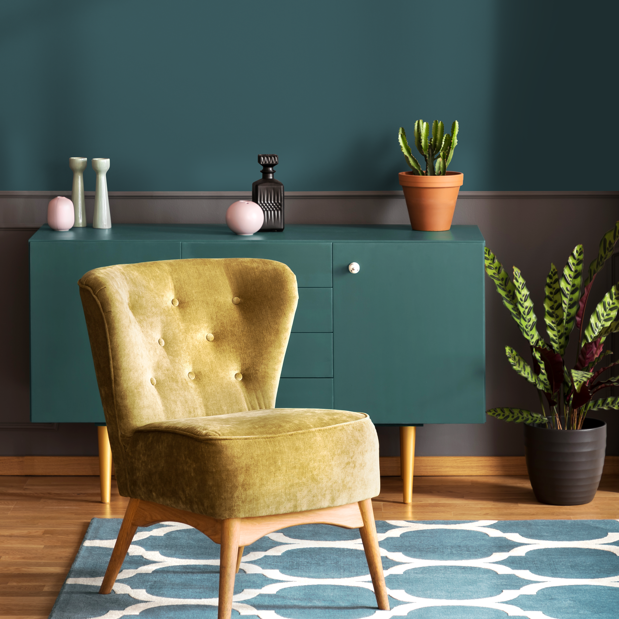 Solid Color Wallpaper With A Modern Minimalist Style In Dark Teal - D470