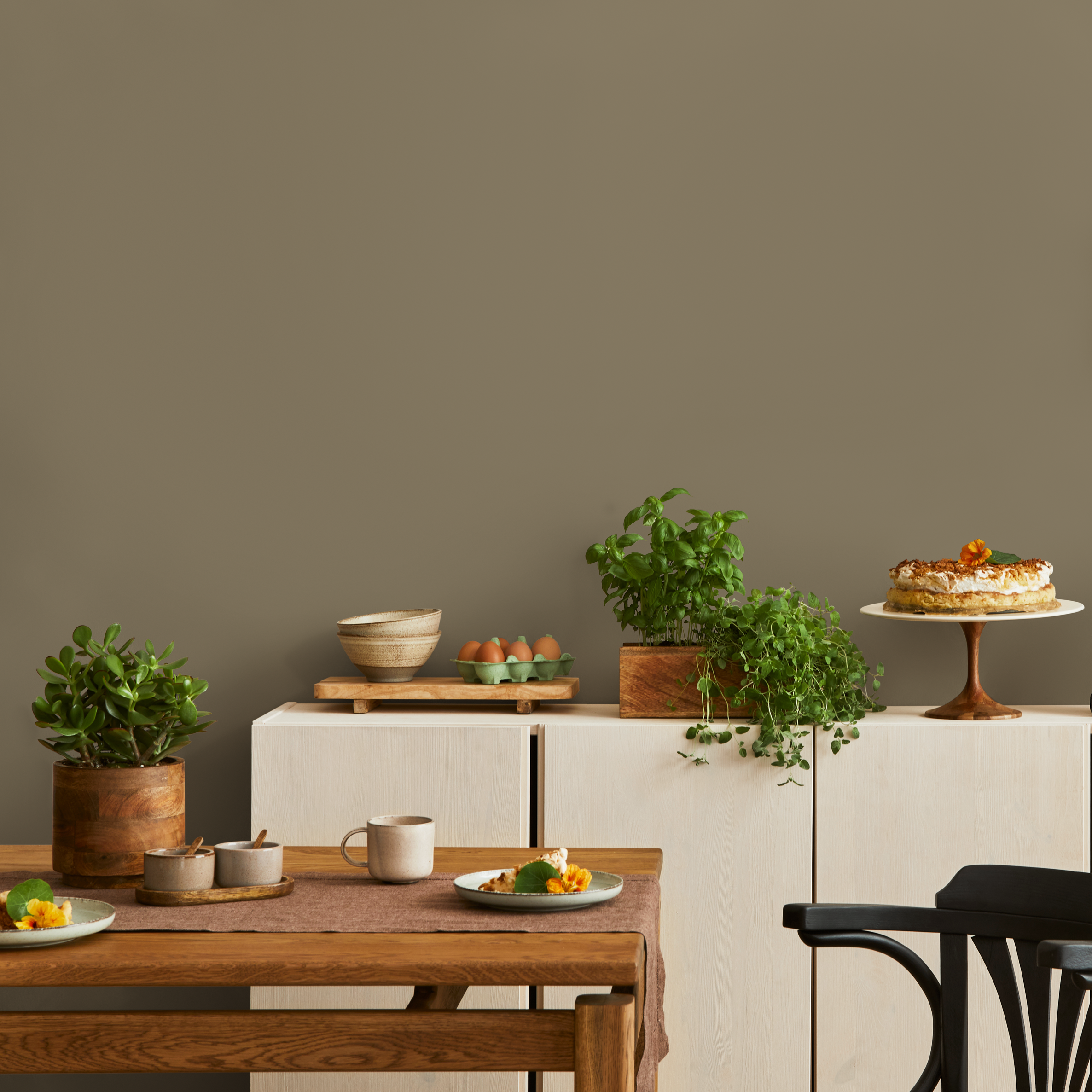 Solid Color Wallpaper In An Earthy Shadow Brown - D472