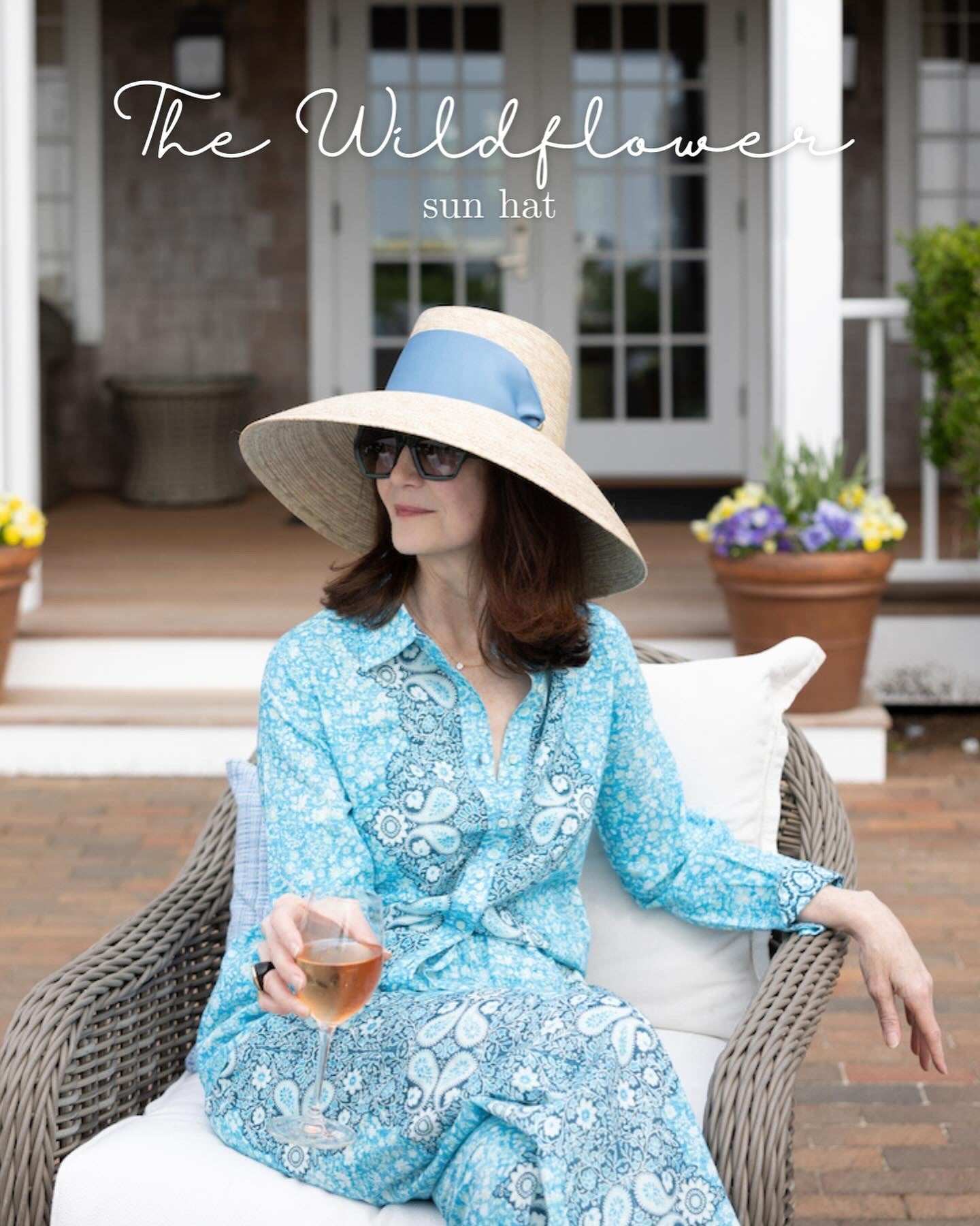 Wildflower Sun Hat - Masters Green Wide & Short Grosgrain Ribbon