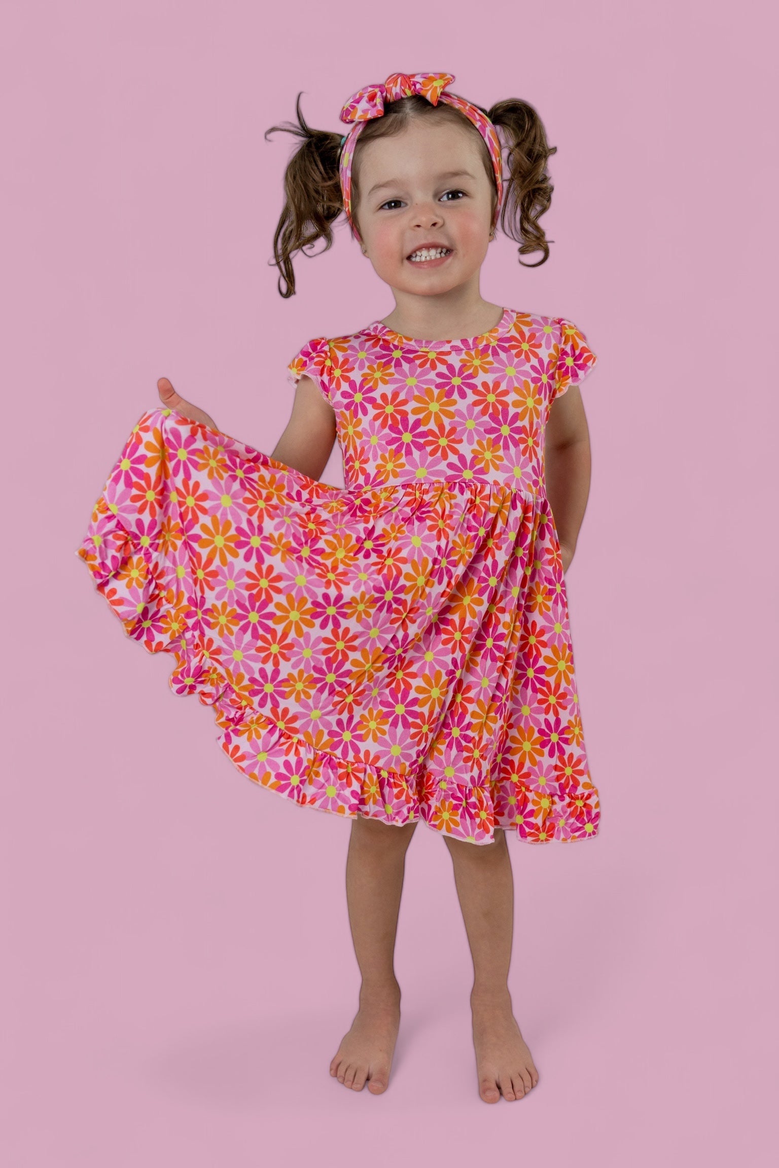 Petal Power Dream Cap Sleeve Ruffle Dress