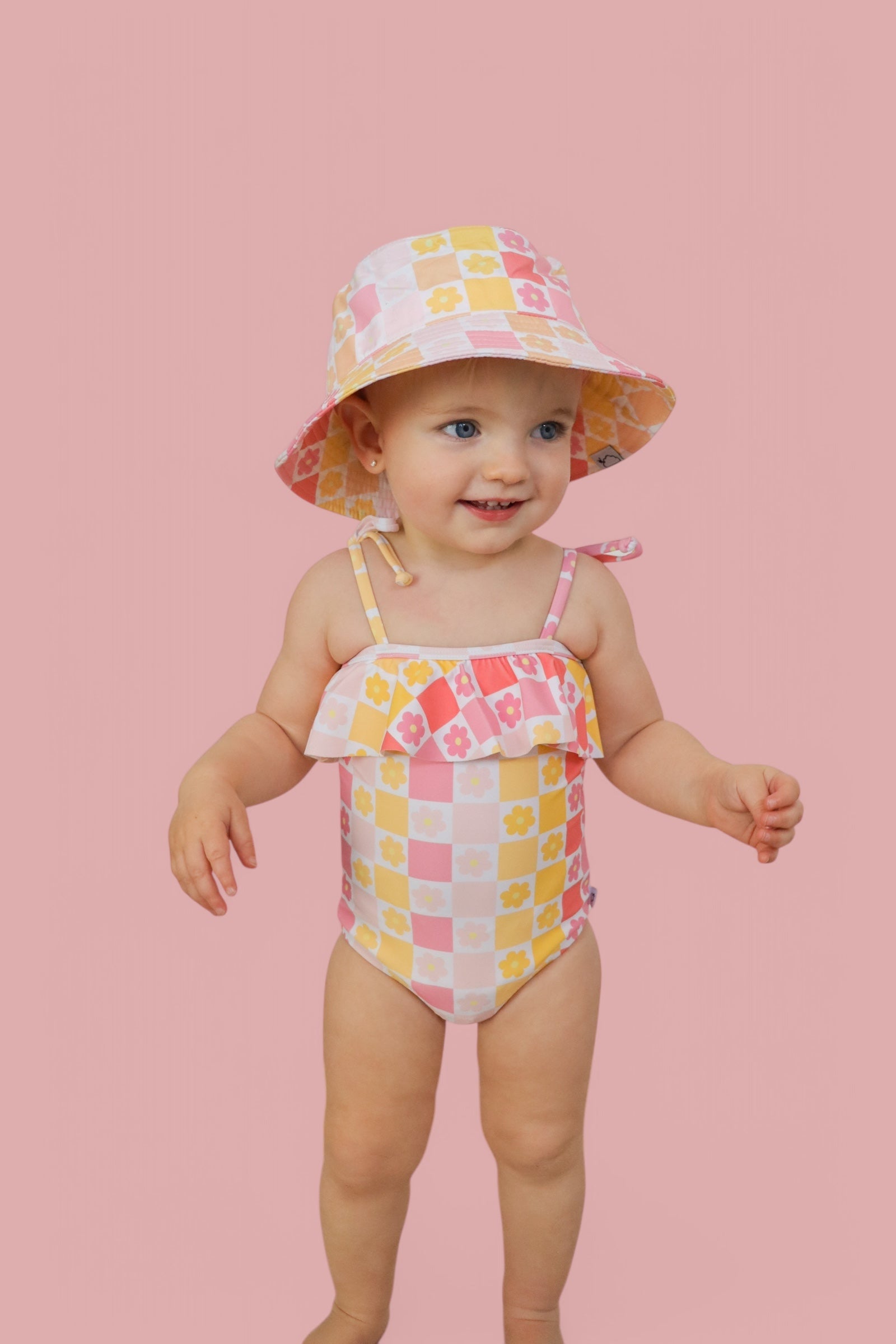 Summer Sunset Checkers Dream One Piece Swim Suit