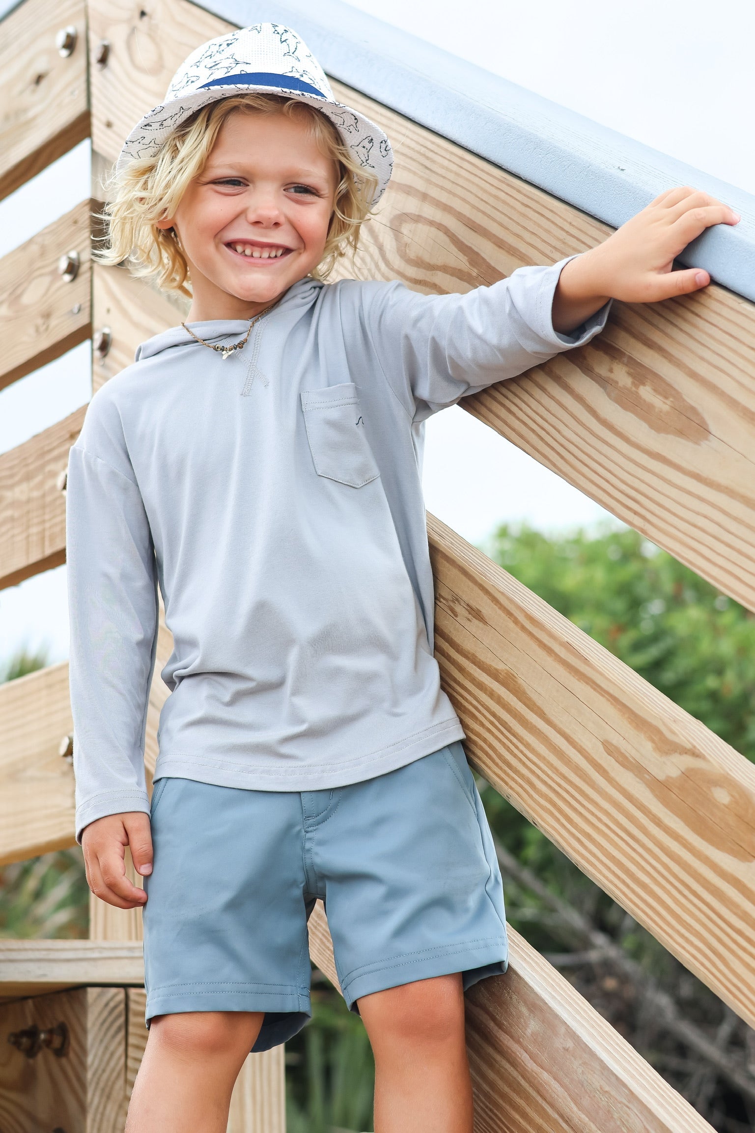 Kid's Breezy Bamboo Hoodie Smoke