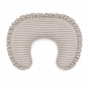 Grey Ivory Stripe Ruffle Nursing Pillow Cover