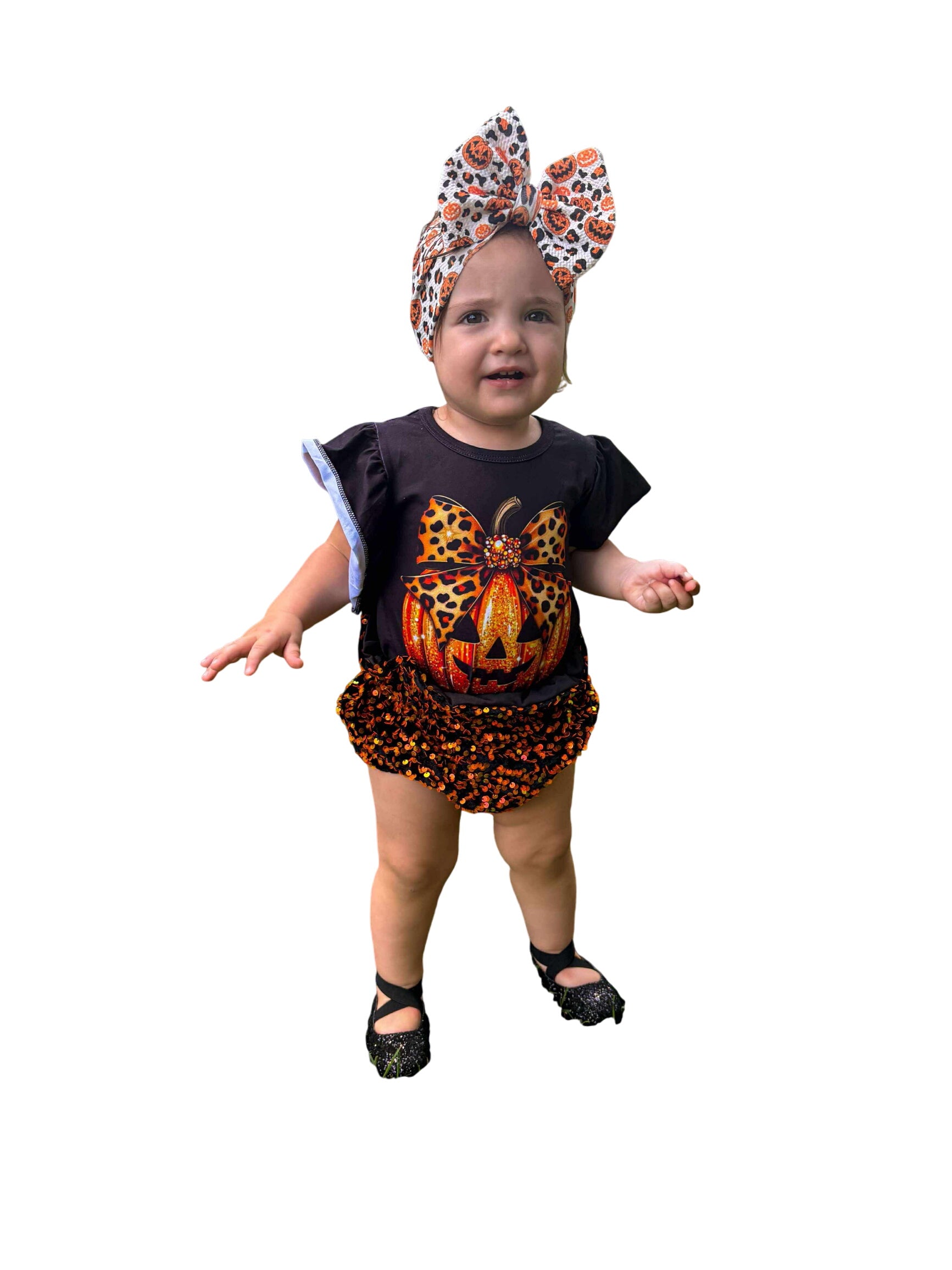 Pumpkin Bow Flutter Leo Only