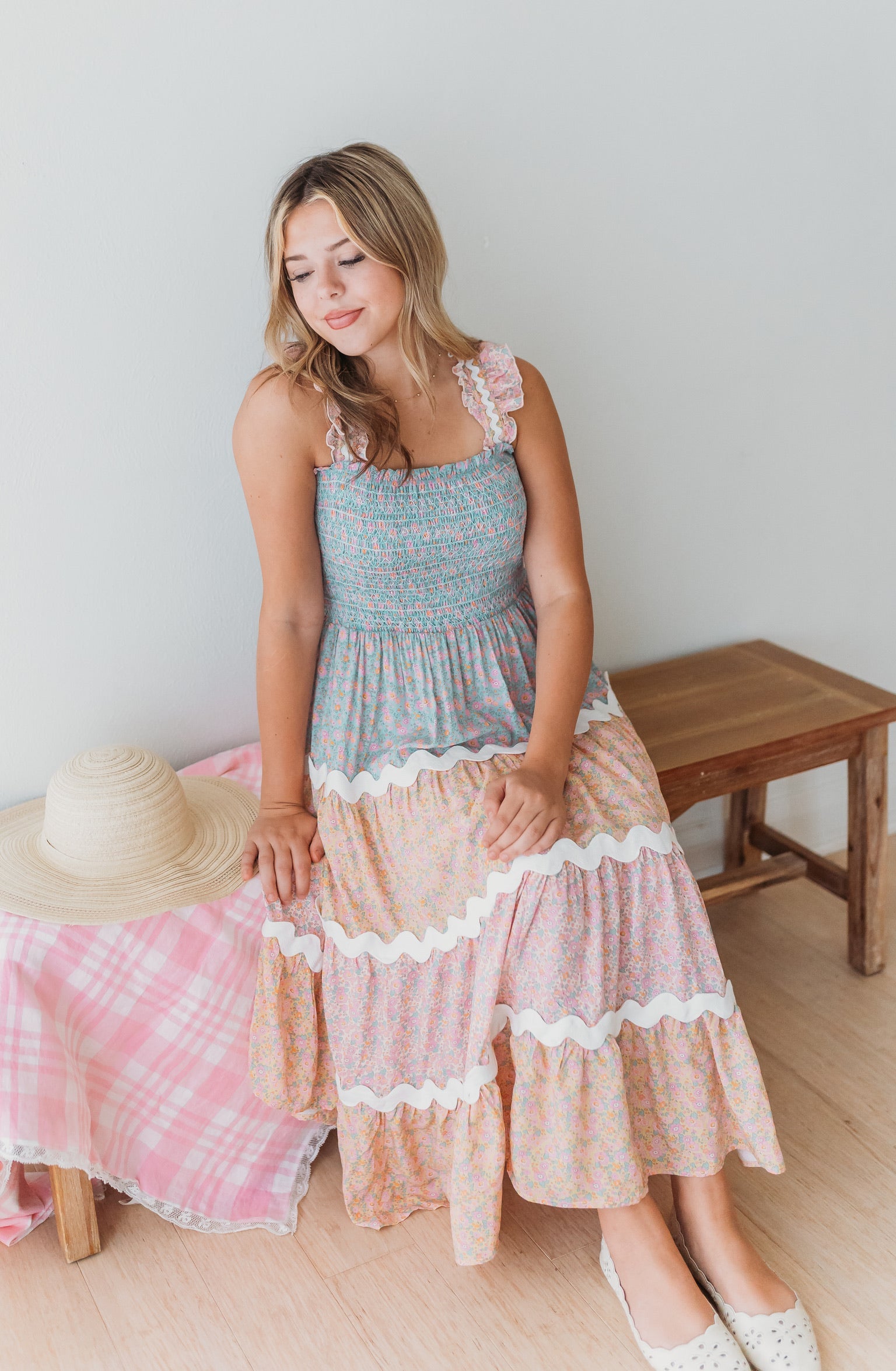 Women's Summer Floral Smocked Dress