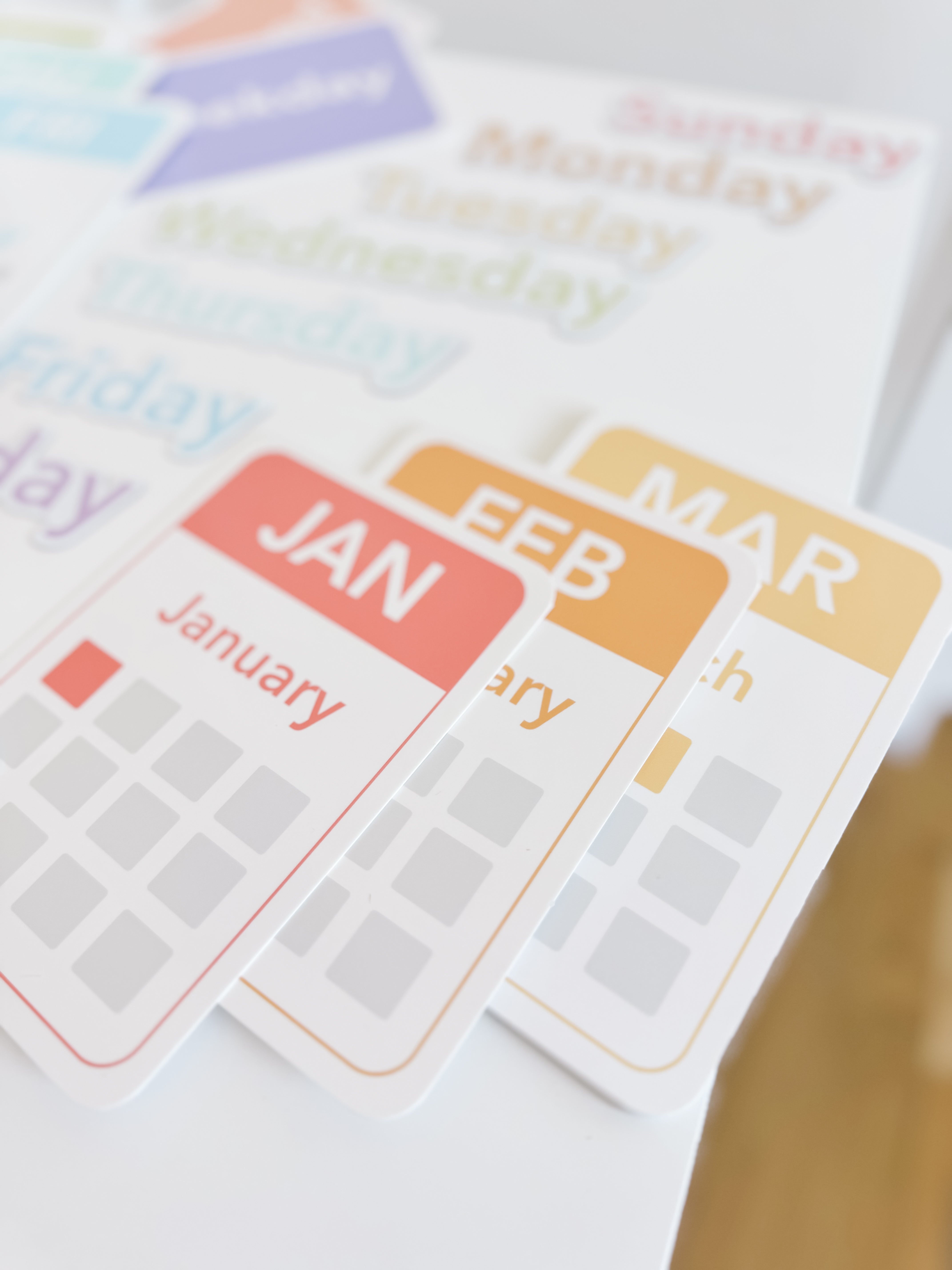 Days, Months, Seasons Flashcards And Magnets