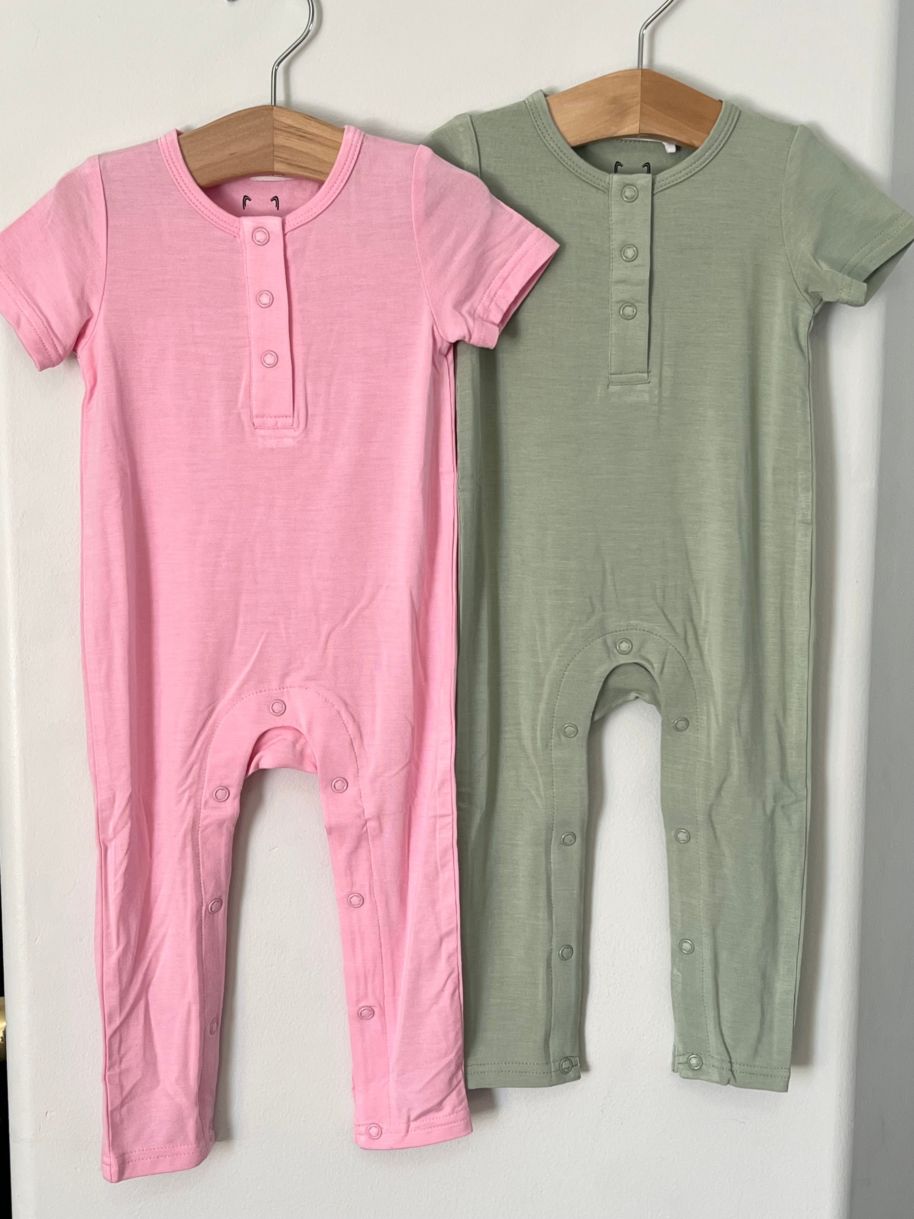 Sage Bamboo One Piece Snap Romper