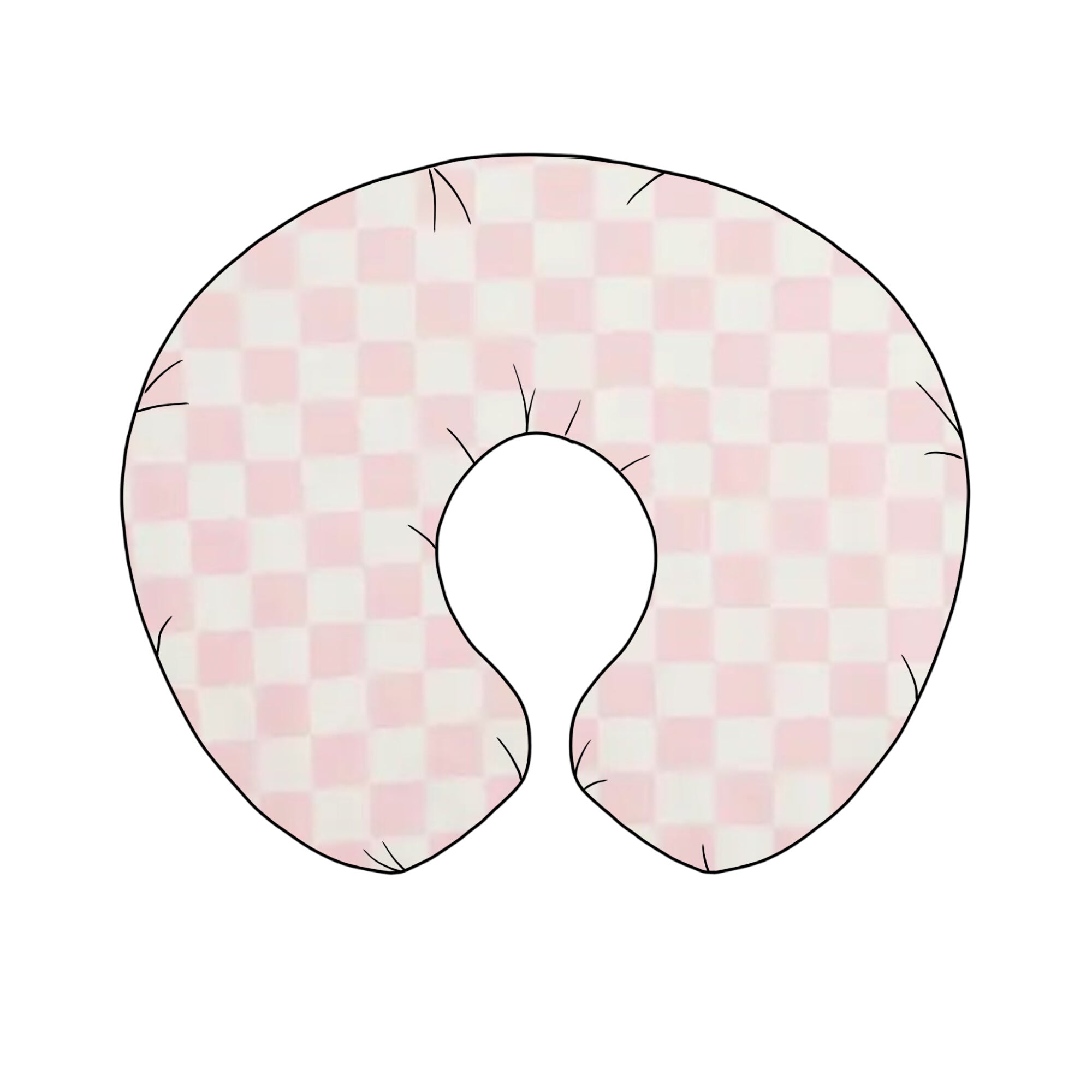 Sugar Pink & White Checkered Nursing Pillow Cover