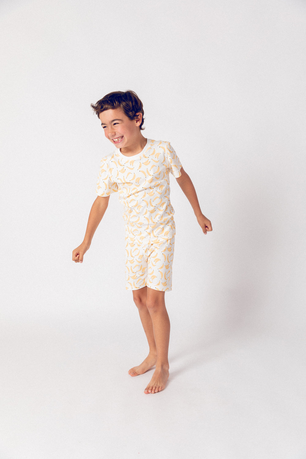 Banana Print Organic Pima Cotton Shorts Pajama Set