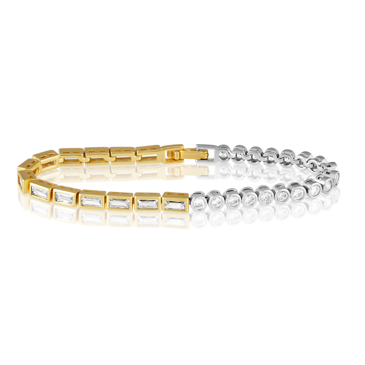 Adrian Two-tone Bezel Tennis Bracelet