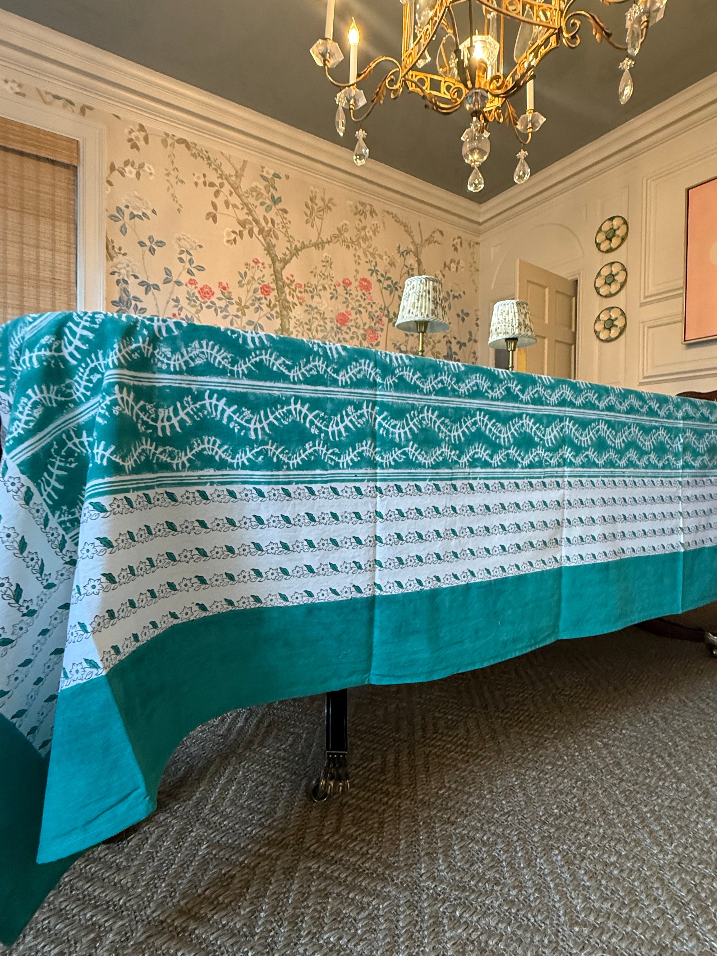 Bluebell Tablecloth In Emerald