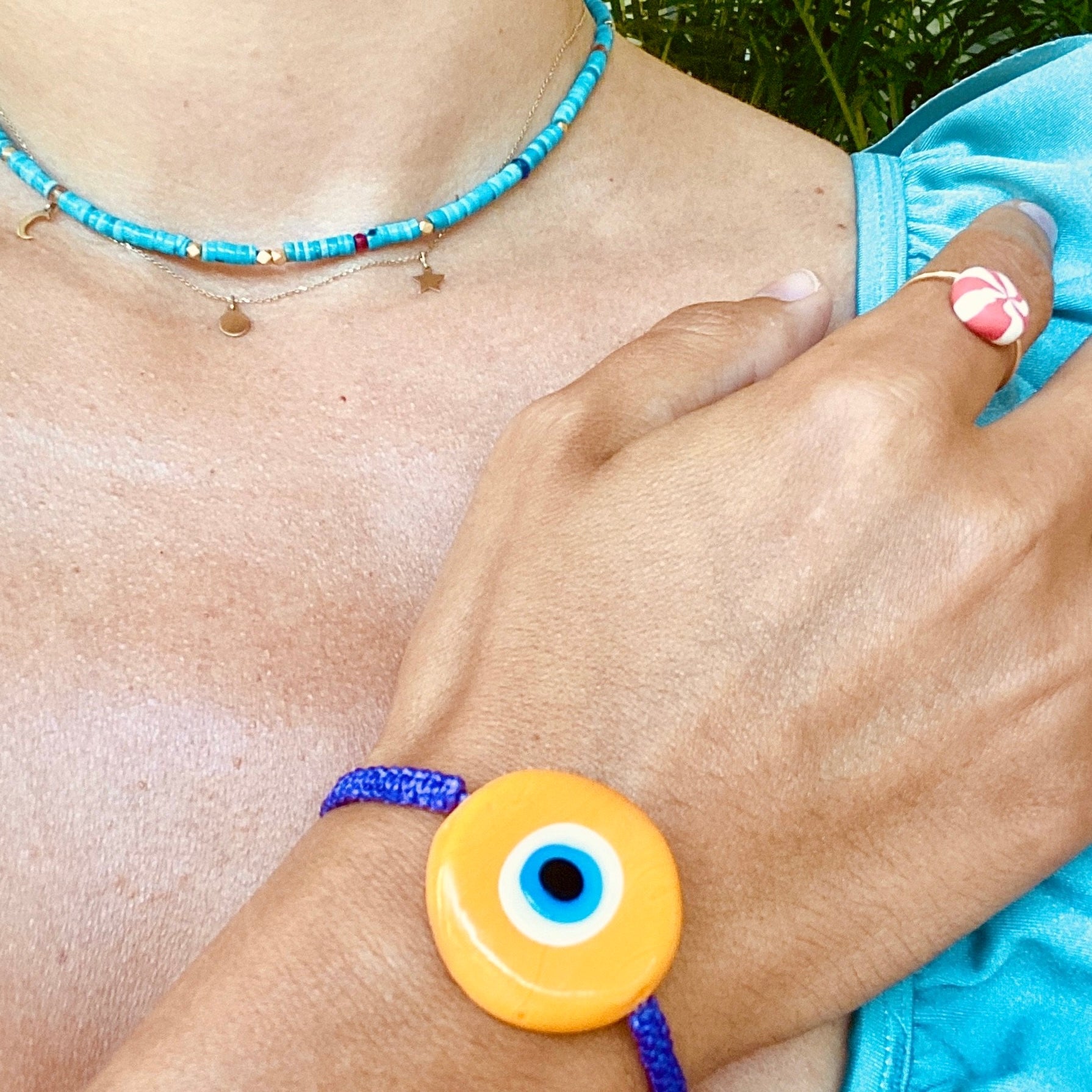 Turquoise & Stone Beaded Choker