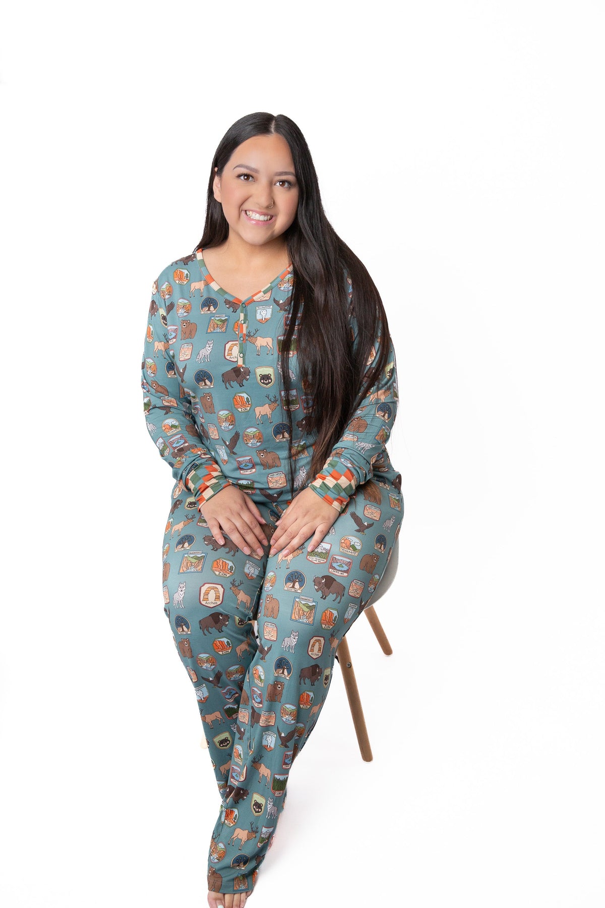 Women’s My First National Adventure Parks Long Sleeve Pajama Set | Wildlife Sleepwear |