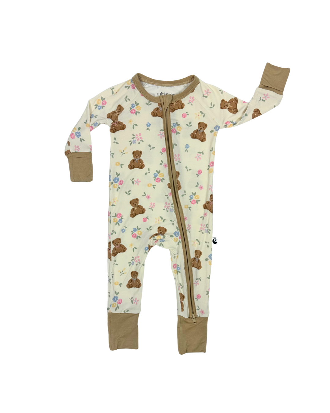 Teddy In Bloom - Zipper Footie Pajamas