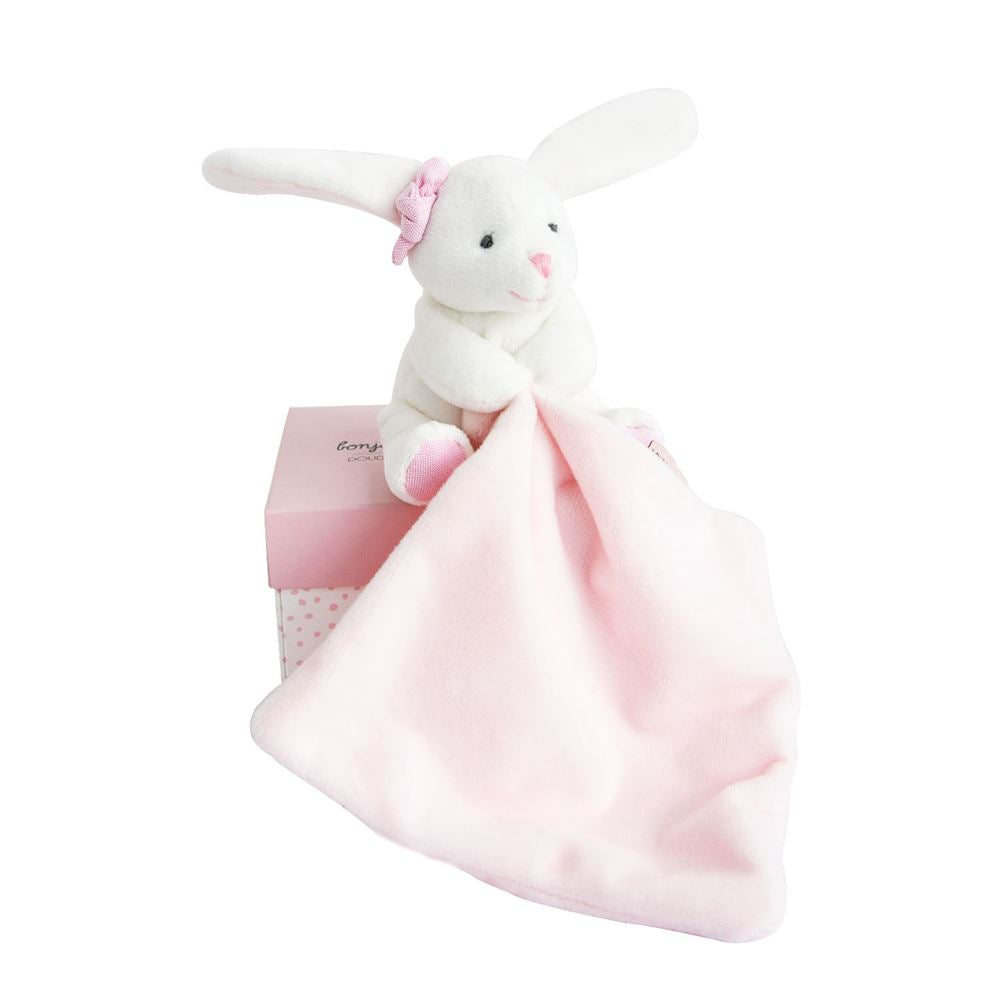 Hello Baby Blanket With Plush Stuffed Animal Bunny