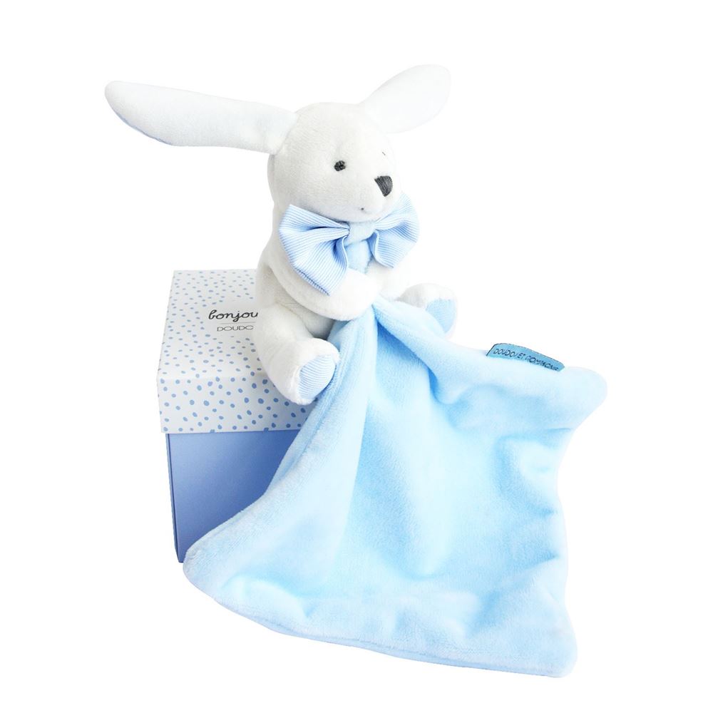 Hello Baby Blanket With Plush Stuffed Animal Bunny