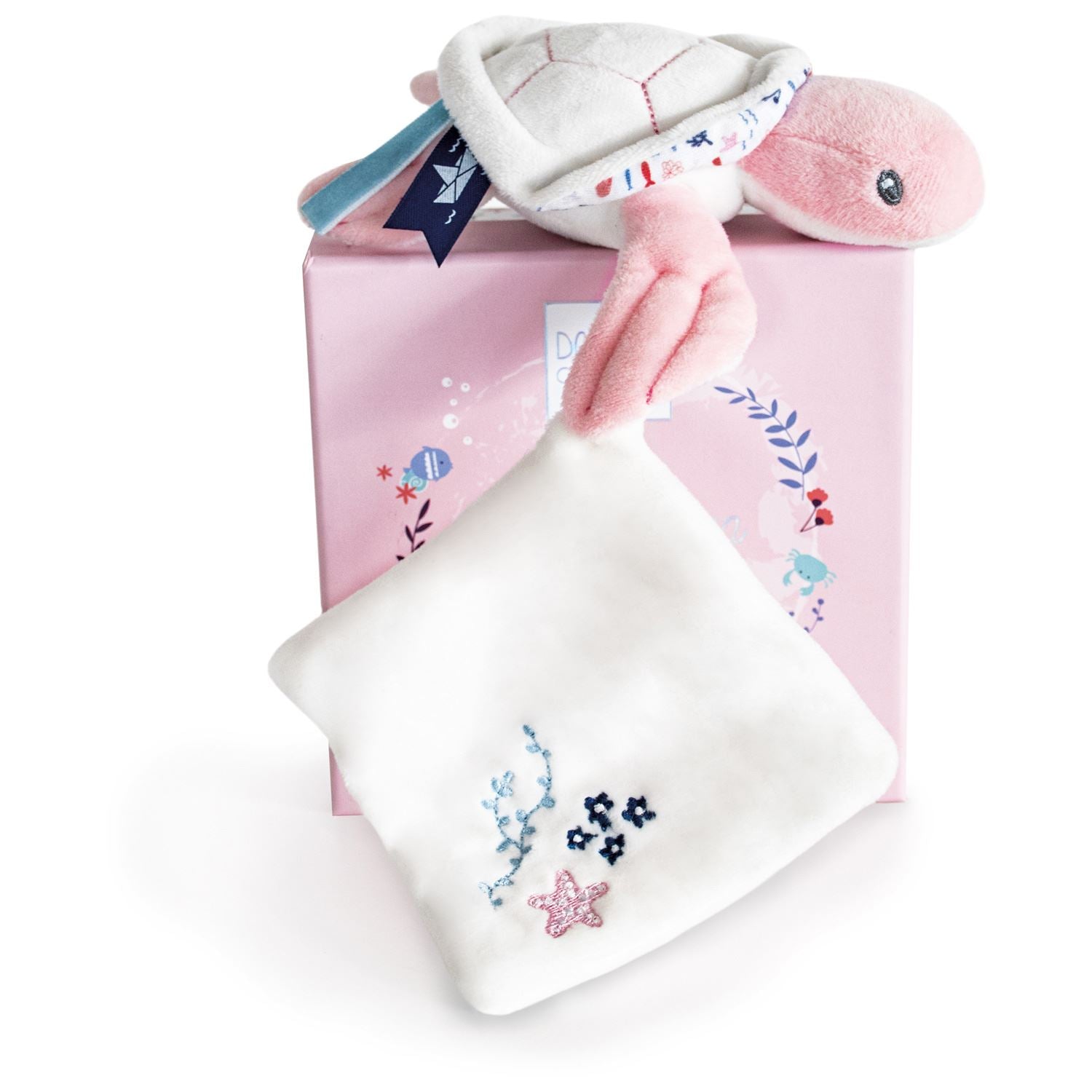 Under The Sea: Pink Turtle Plush With Doudou Blanket