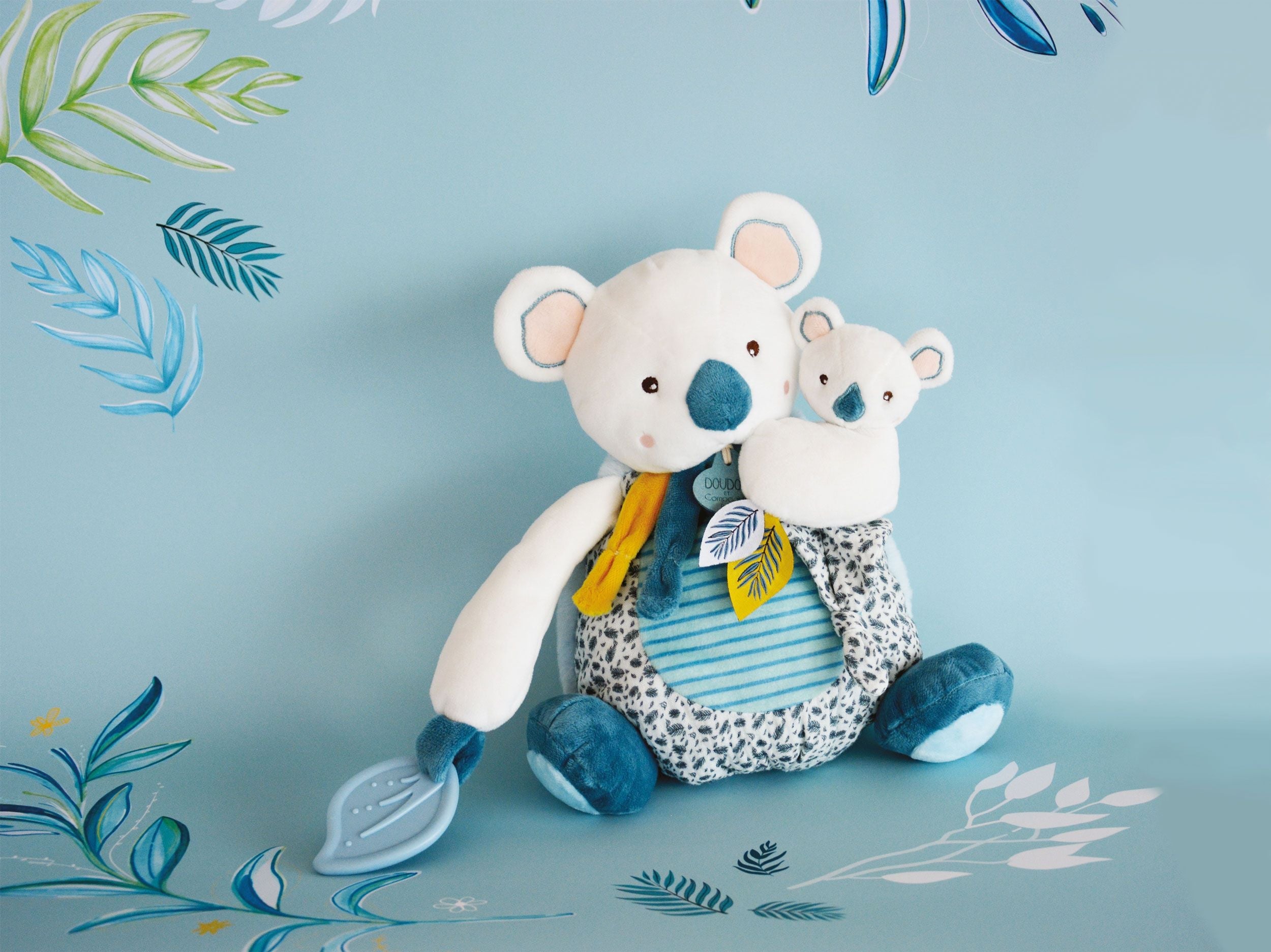 Yoka The Koala Plush Mama With Baby And Teething Ring